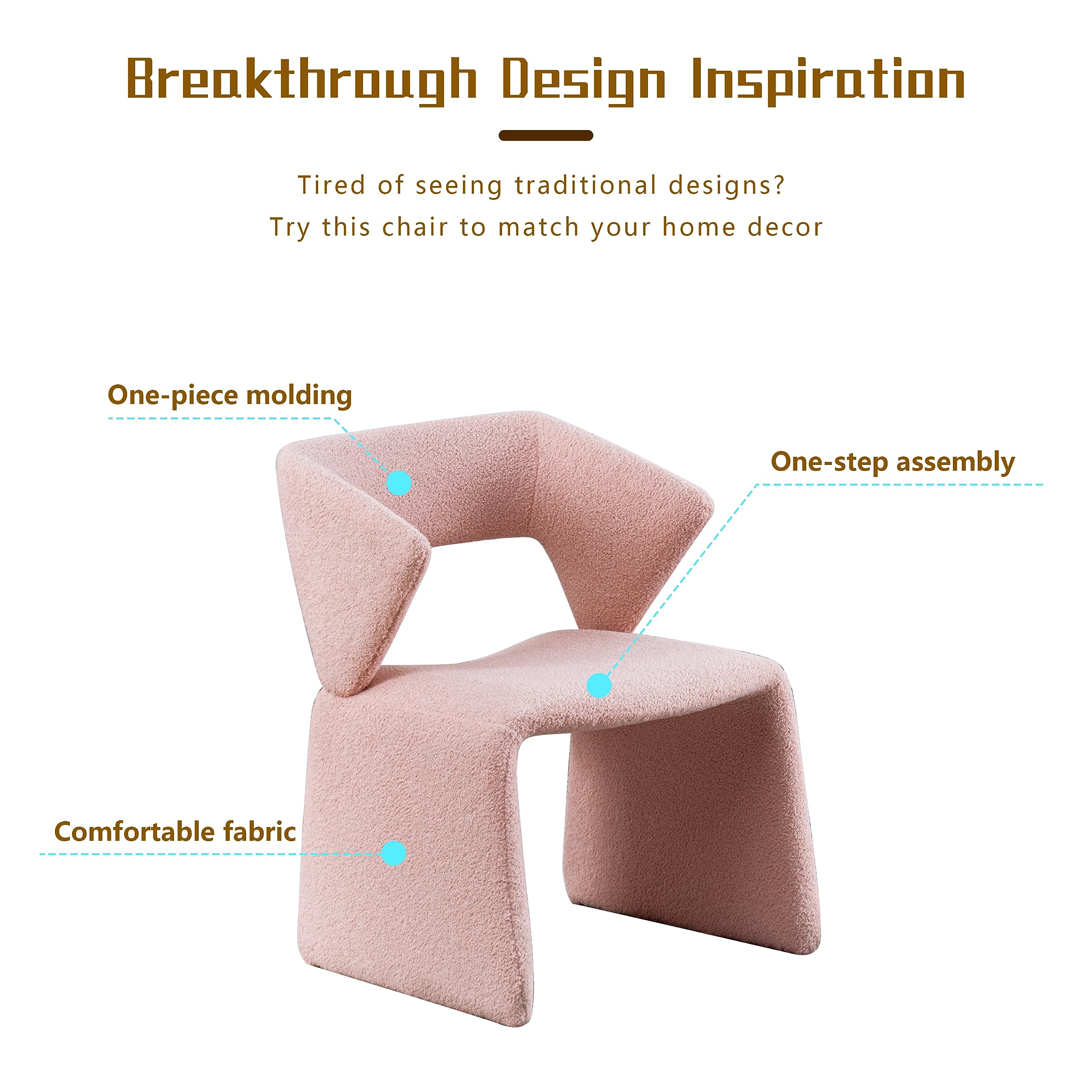 Modern Bouclé Sherpa Accent Chair â€?Comfy Tufted Lamb Fabric Armed Leisure Chair for Reading, Bedroom, Office, and Living Room