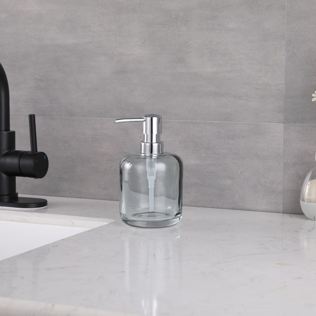 Glass Soap Pump Dispenser, Refillable Soap Dispenser