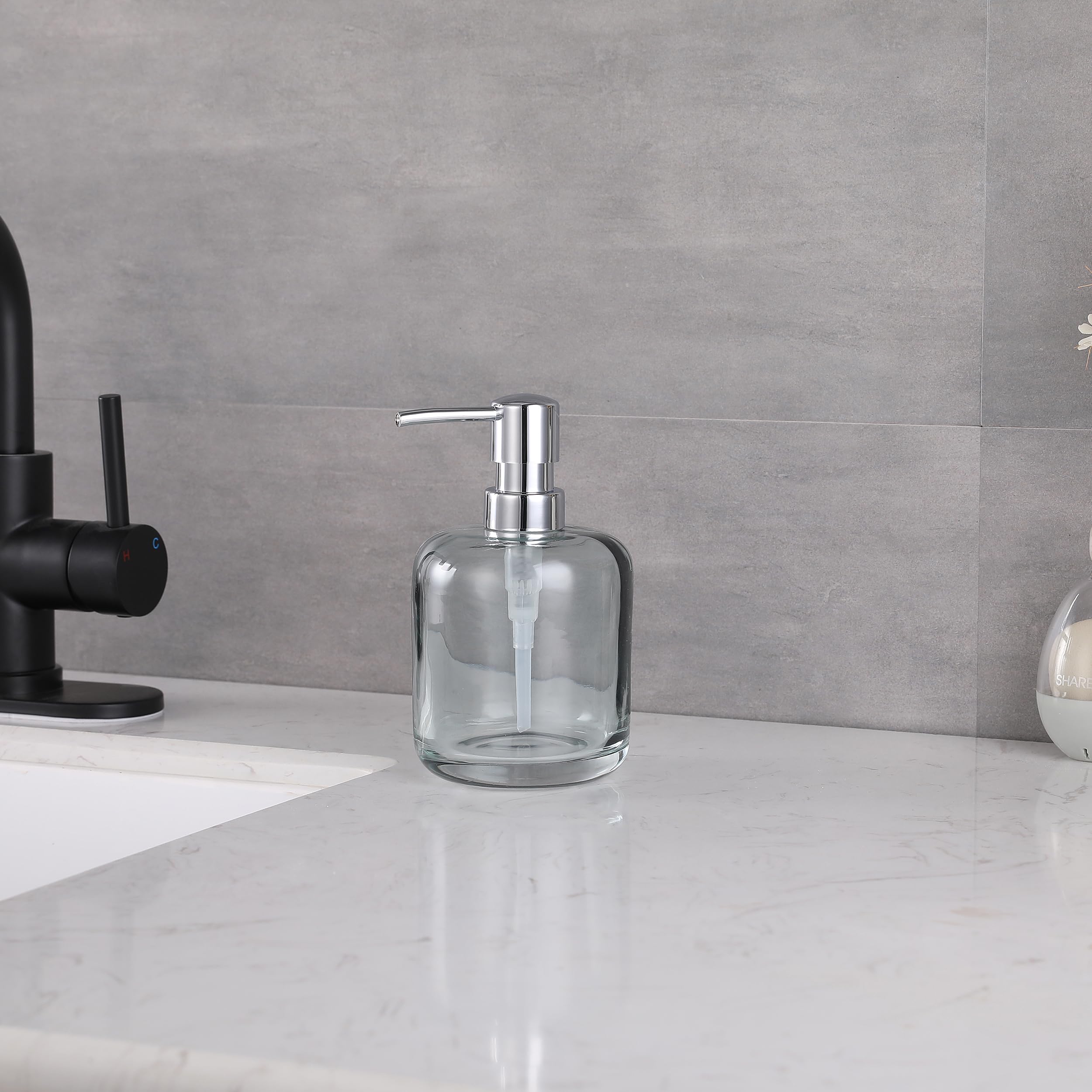 Glass Soap Pump Dispenser, Refillable Soap Dispenser