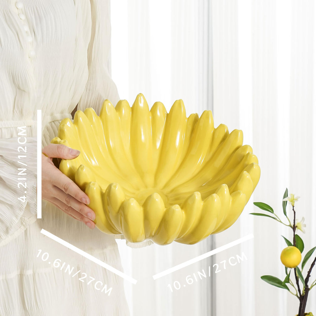 Ceramic Decorative Bowl Banana-Shaped Fruit Bowl