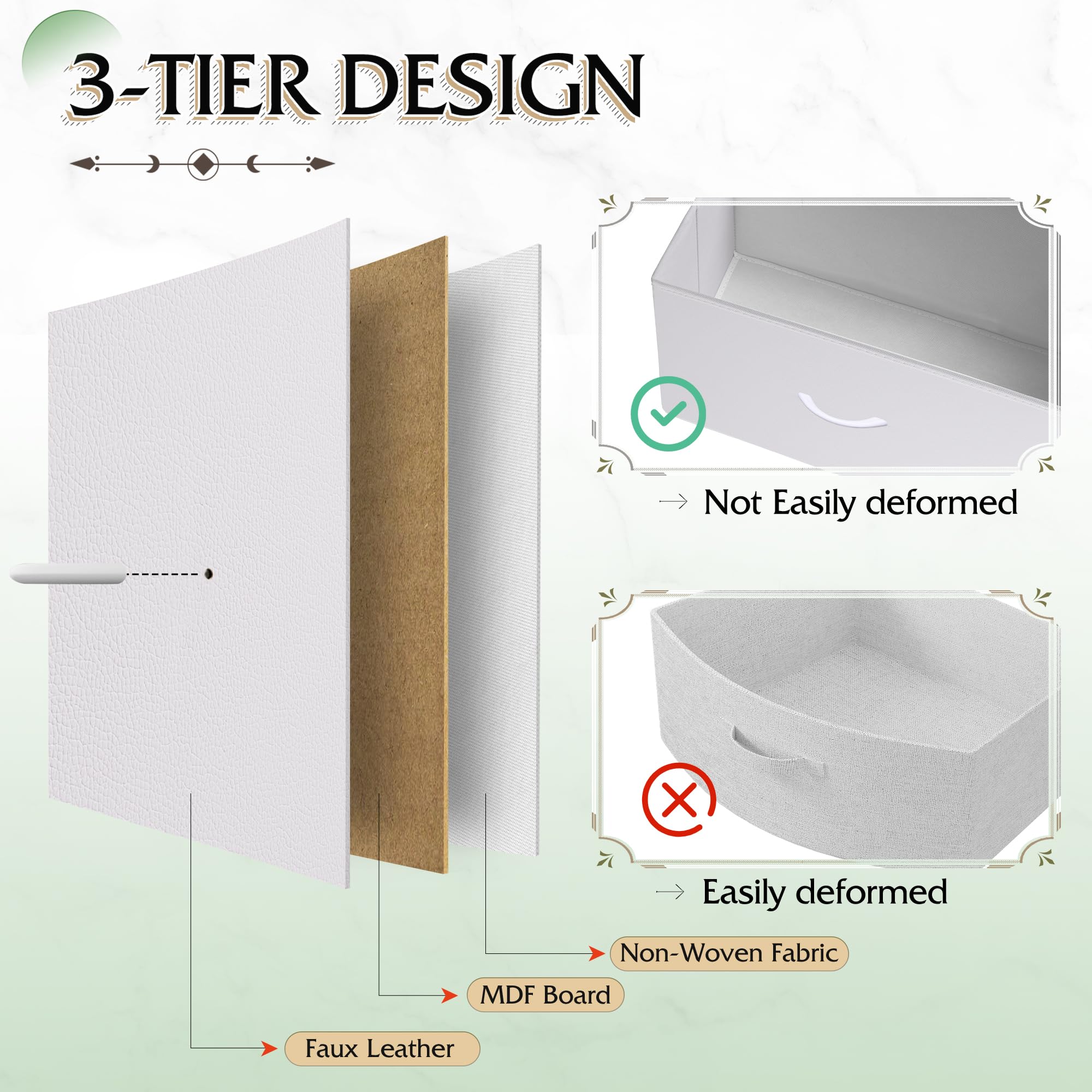 Drawer Fabric 9 Dresser â€?Tall Storage Tower with Bins, Steel Frame, and Wood Top