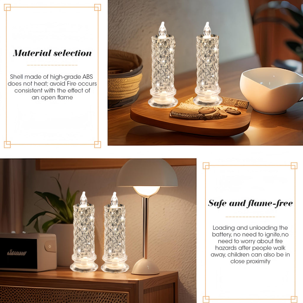 Shadow LED Flameless Candles - 4PCS Romantic Battery Operated Pillar Candles