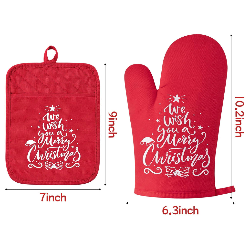 The Heart of The Home Heat Resistant Hot Pad Machine Washable Gloves with Hanging Loop Pocket