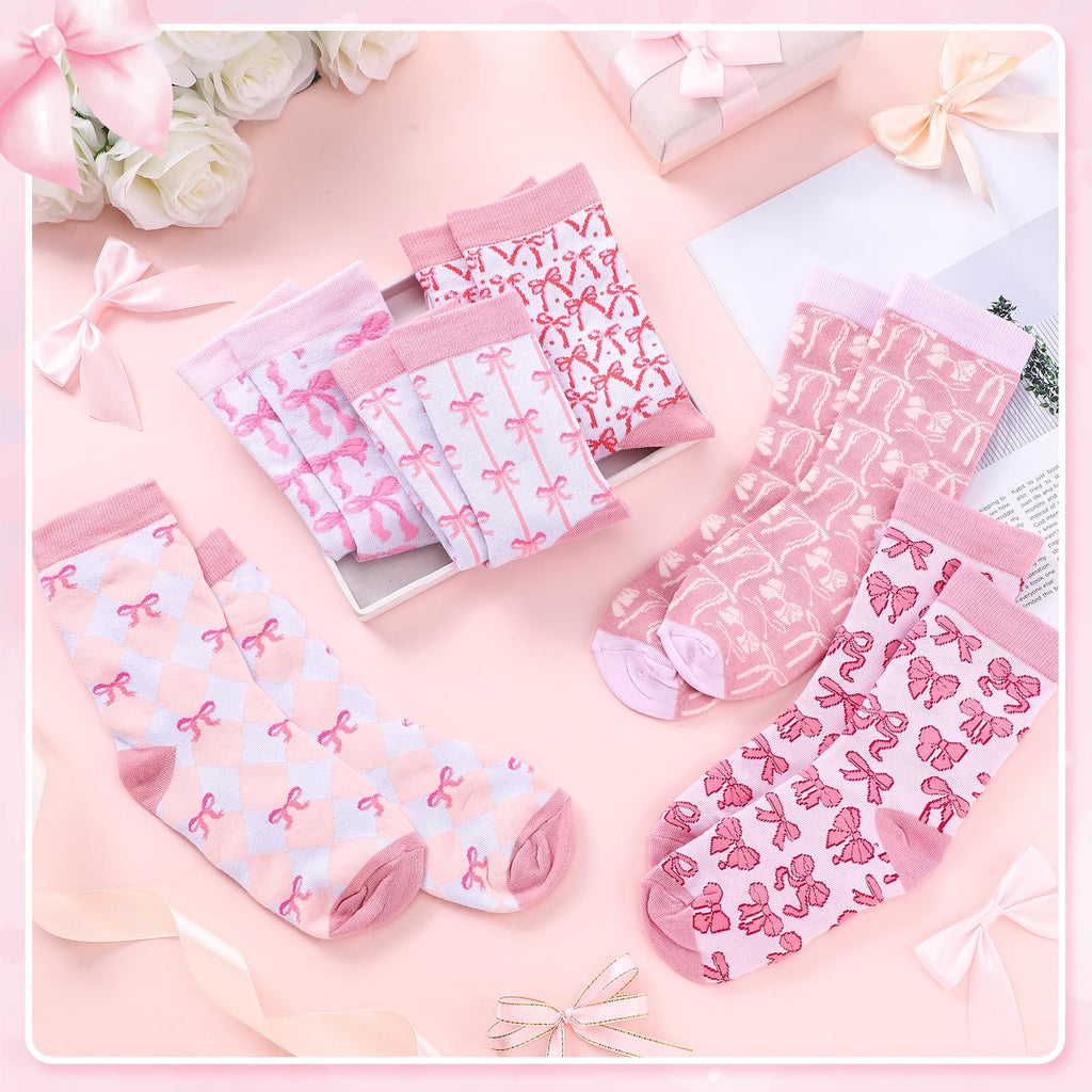 Coquette Pink Bow Socks Women's