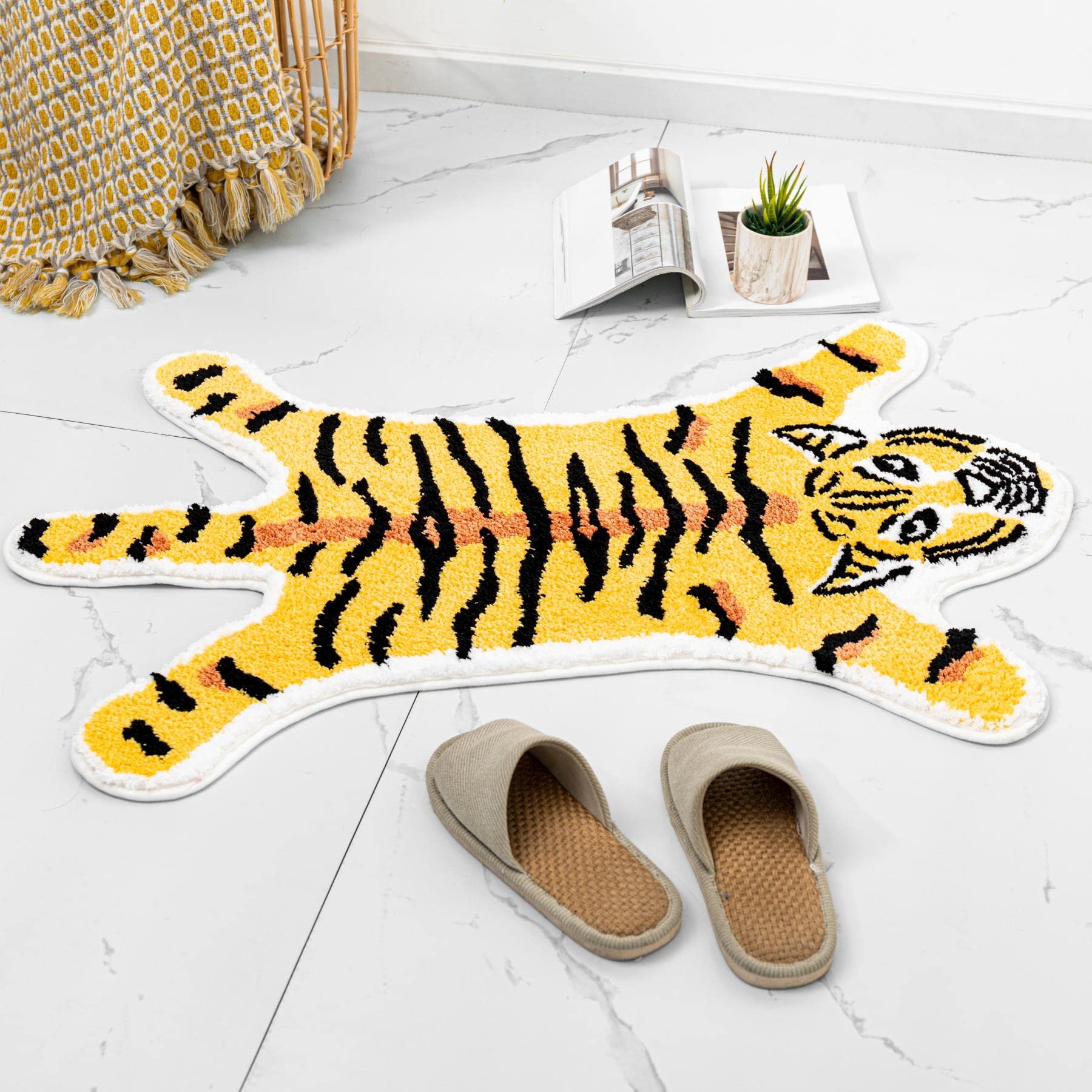 Shaped Rug Fruits Animals Bath Mat Area Rug Non-Slip Bathroom Door Mat for Bedroom Bathroom Kitchen Cartoon Area Rug for Bathroom Soft Bathmat Home Decor