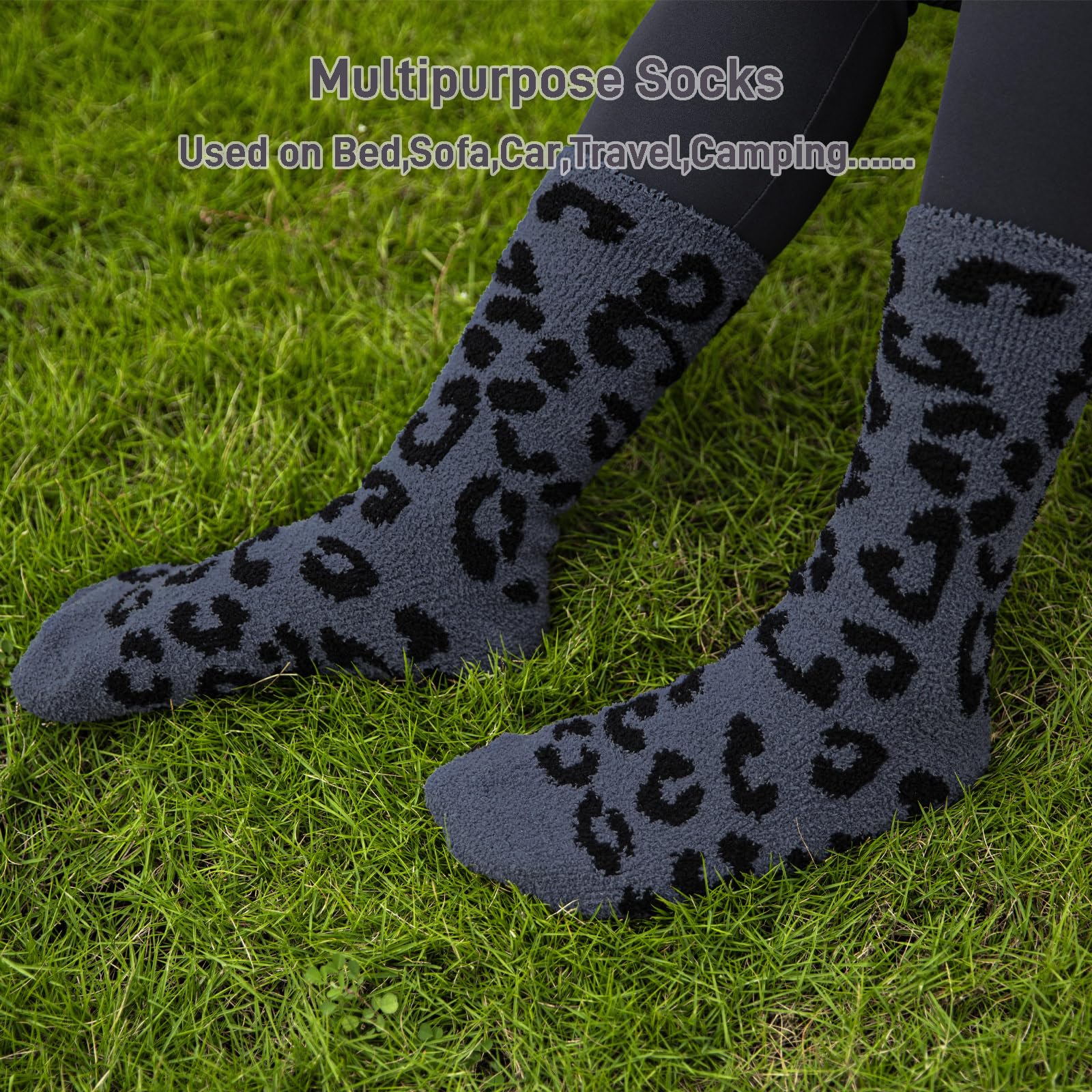 Fuzzy Socks for Women Leopard Print,Microfiber Cozy Socks Fluffy Warm Socks for Women, Luxury Gifts for Women