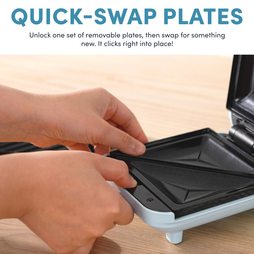 Sandwich Grill, and Waffle Maker with Removable Ceramic Coated Plates 3-in-1 Panini Press