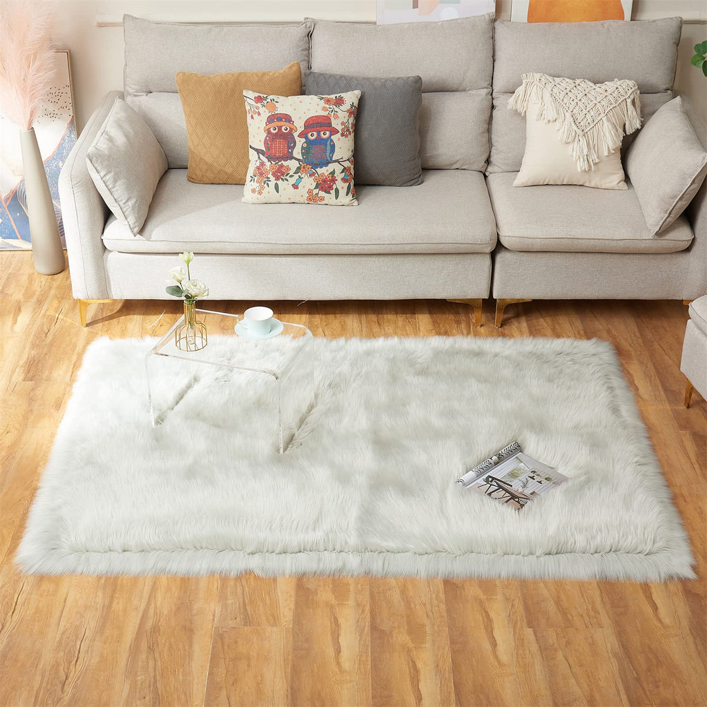 Ultra Soft Faux Fluffy/Fuzzy Shaggy Area Rug - Fur Chair Cover Seat Pad