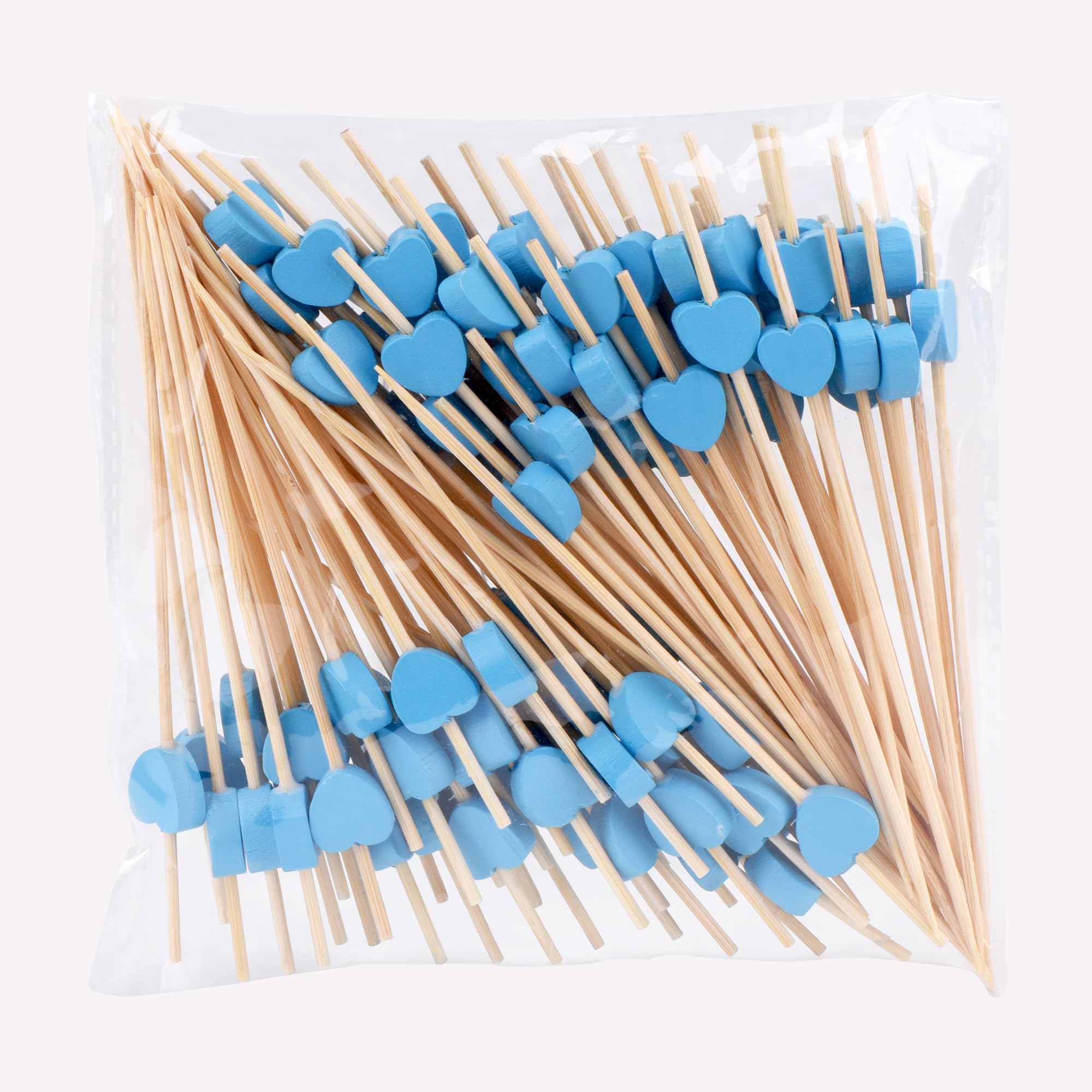 Heart-Shaped Bamboo Cocktail Picks â€?Natural Toothpicks for Appetizers, Fruit, Desserts & Sandwiches 100-Pack