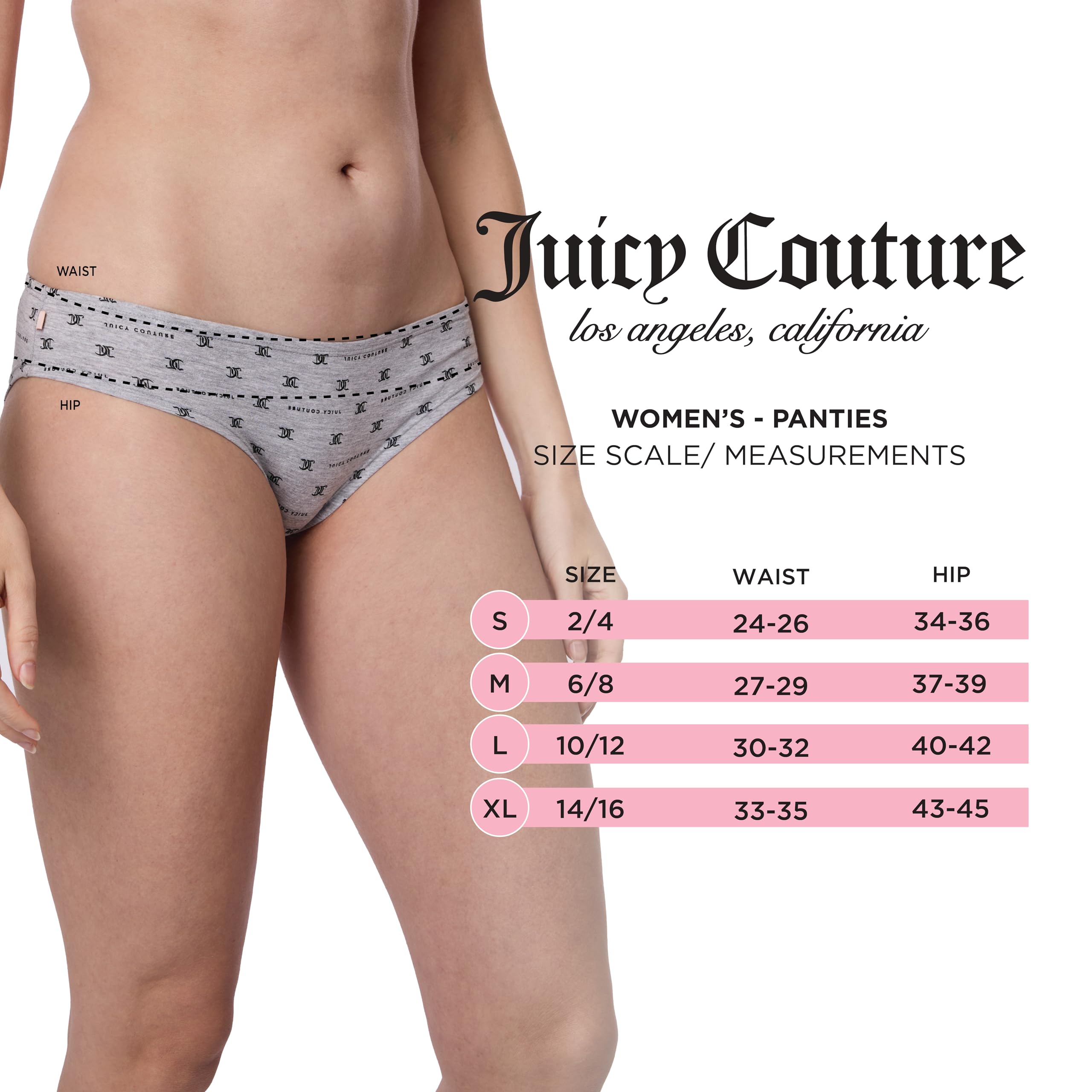 Juicy Couture Women's Cotton Underwear Set 5 Pack