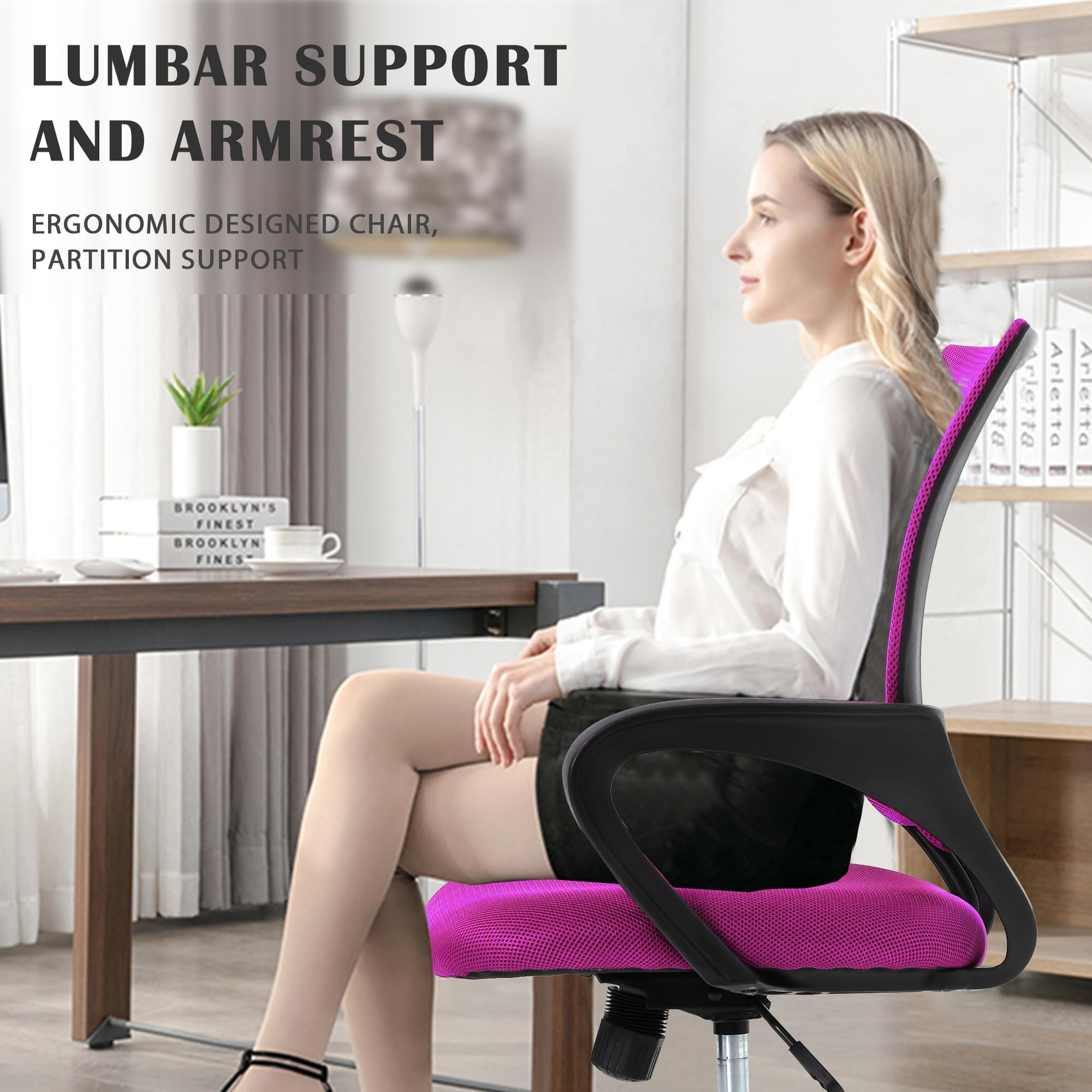 Comfortable Adjustable Mesh Office Chair with Lumbar Support