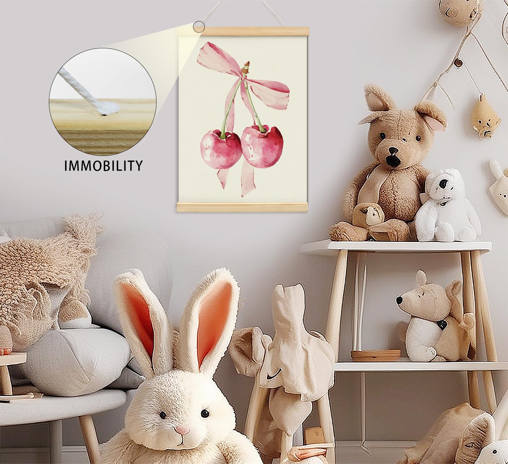 Coquette Pink Bow Preppy Girly Inspirational Wall Art Poster Hanger Frame