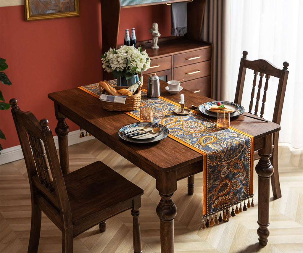 Retro-Luxury Tassels Table Runner Series for Kitchen Dining Table