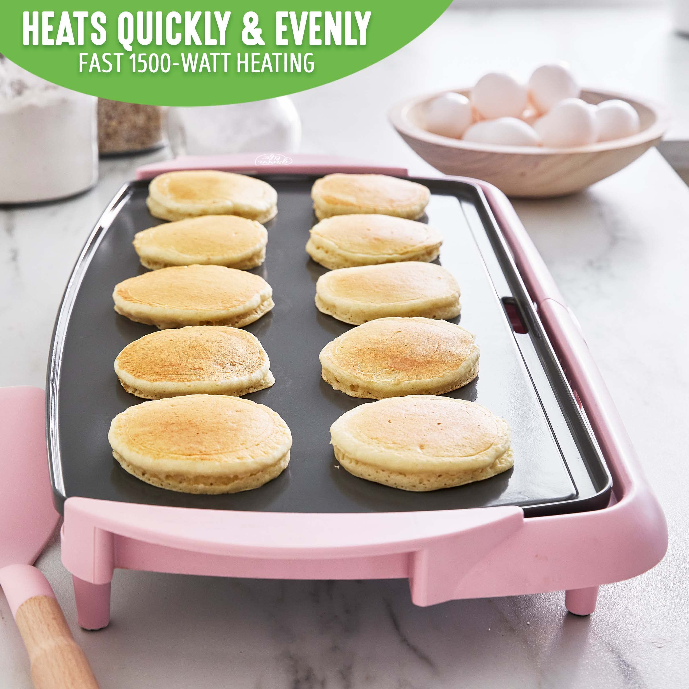 Extra Large 20â€?Electric Griddle, Non-Toxic PFAS & PFOA-Free Ceramic Nonstick, Temperature Control, Quick Even Heating, Removable Drip Tray, Pancakes, Eggs, Sausage, Easy Clean