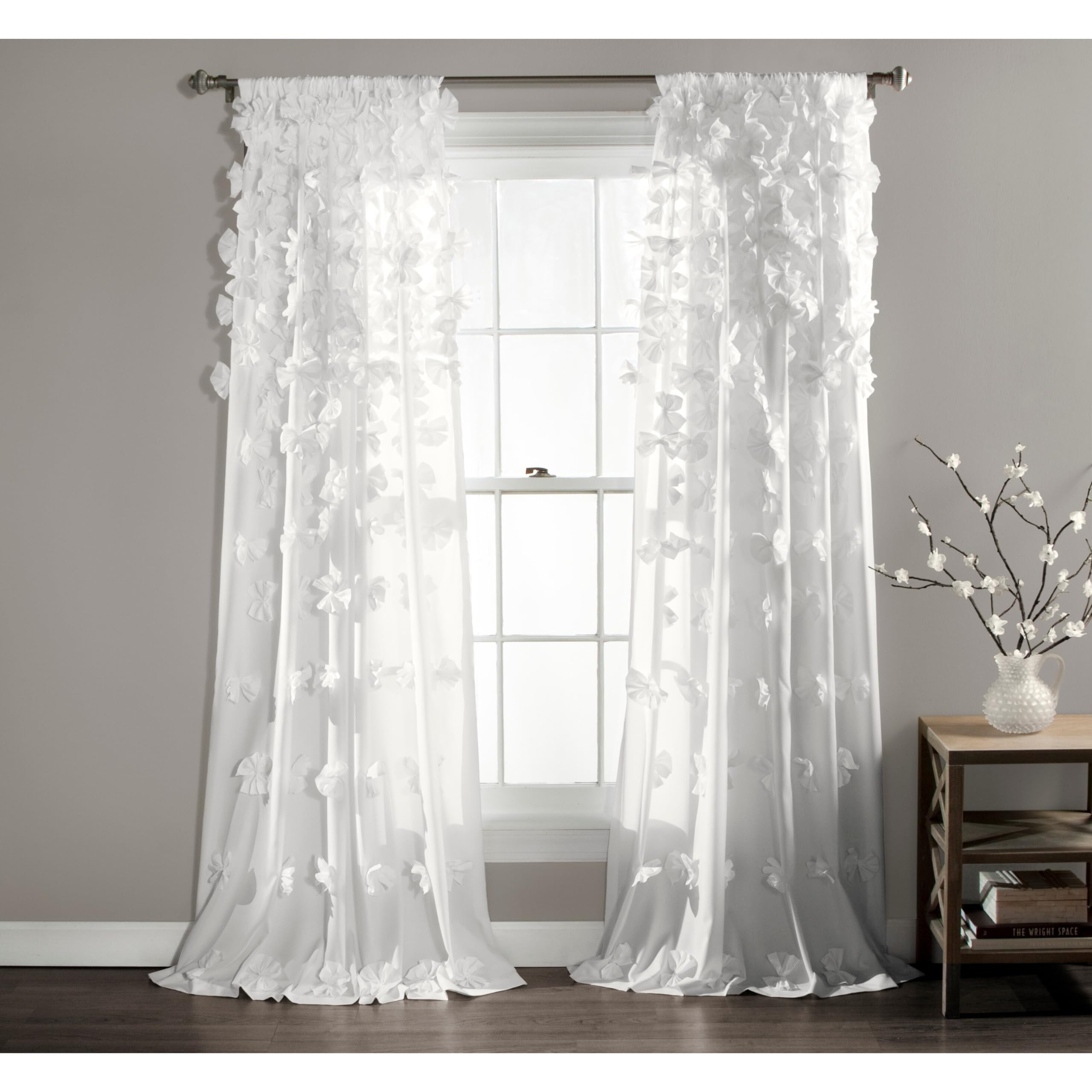 Charming Handmade Bow Details - Elegant Light Filtering Curtains