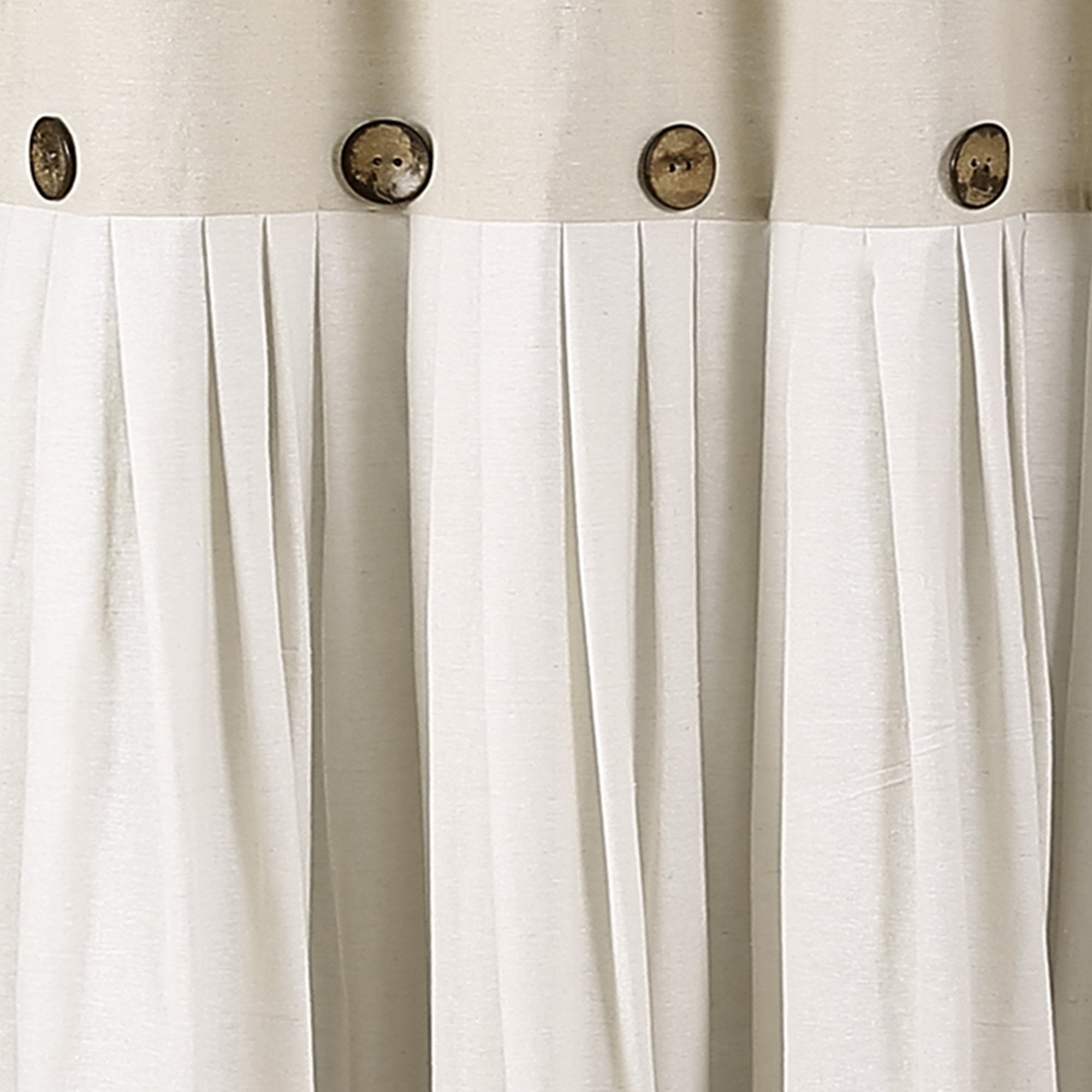 Lush Decor Linen Button Shower Curtain, 72" W x 72" L, Fabric Shower Curtains