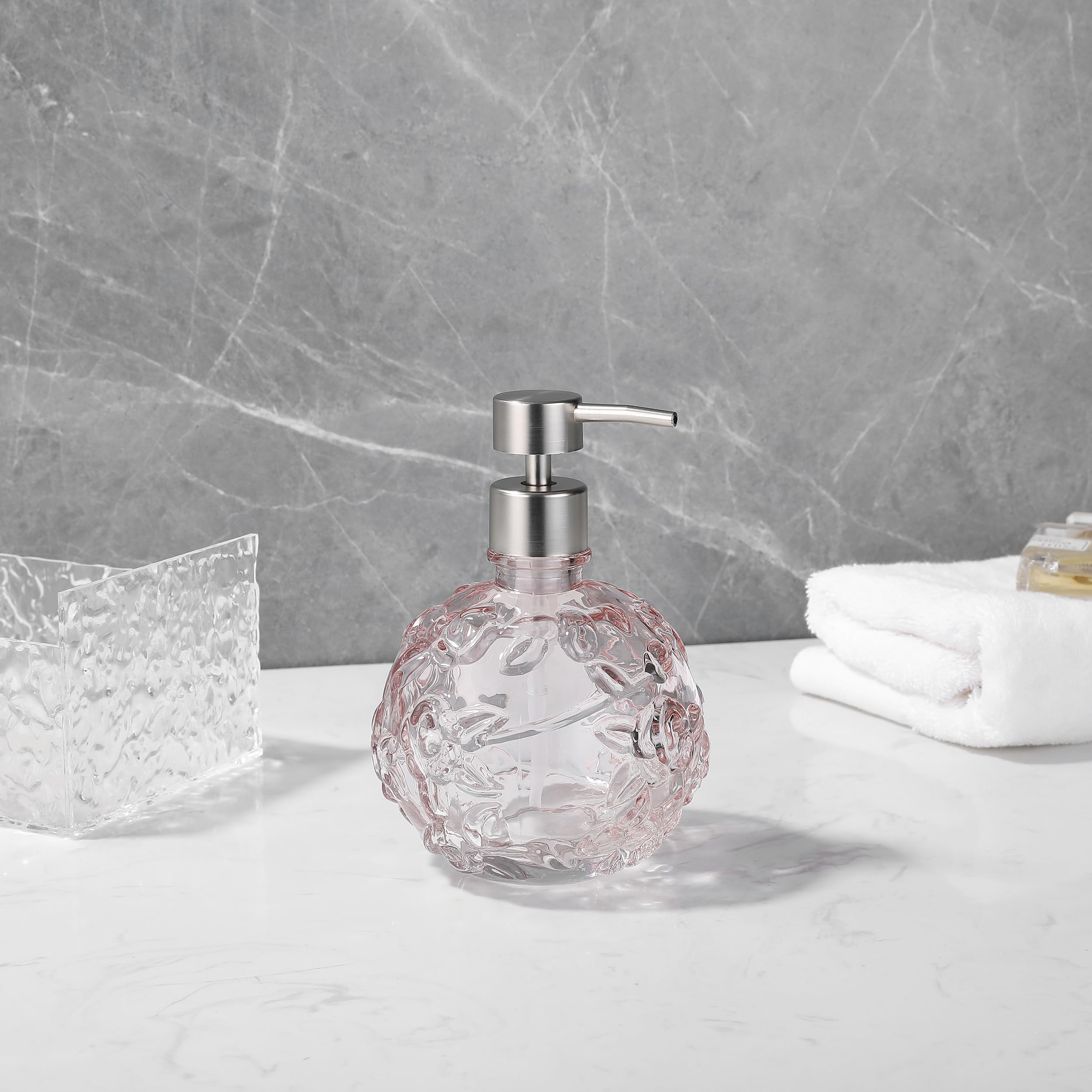 Glass Soap Pump Dispenser, Refillable Soap Dispenser