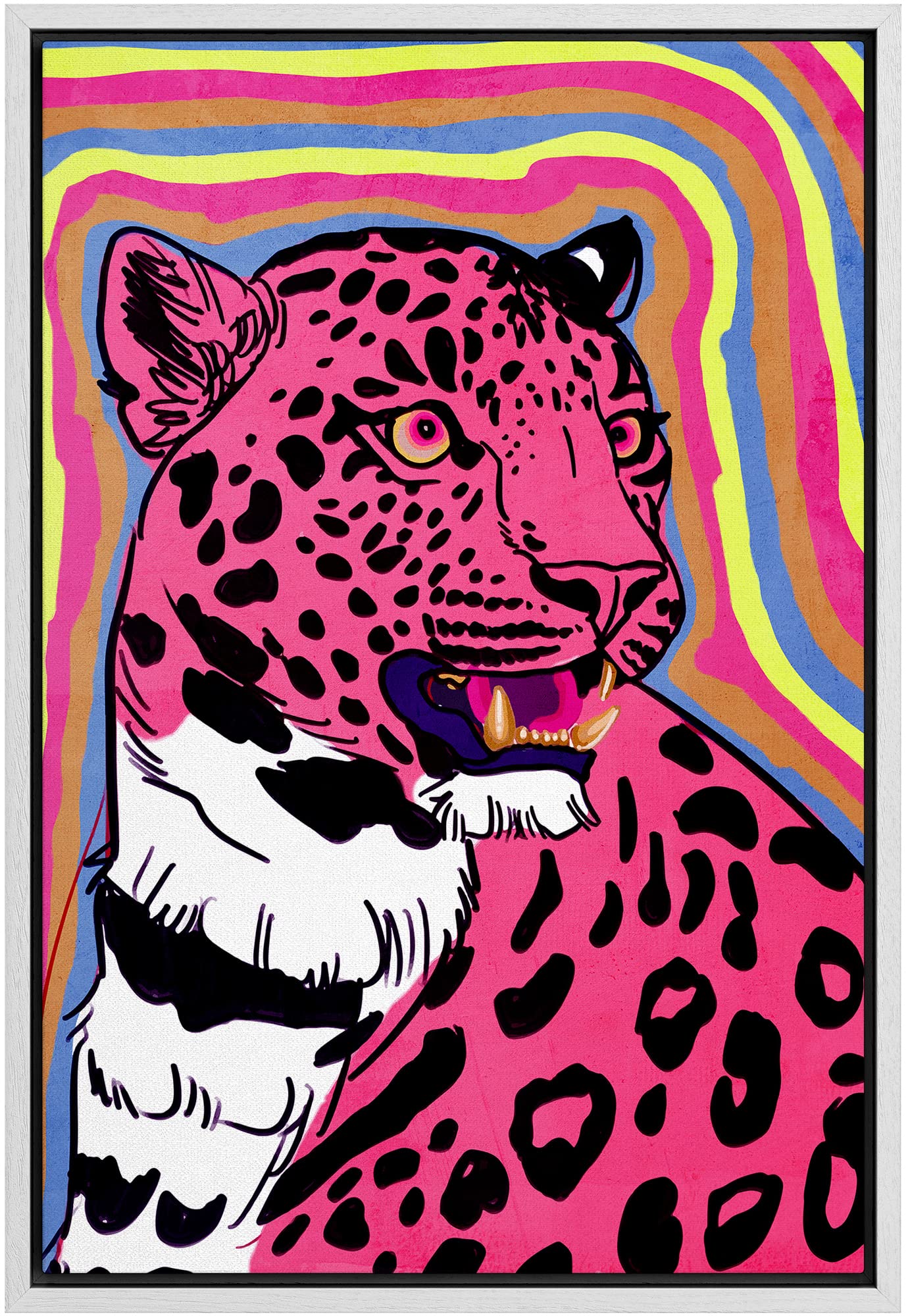 Framed Multicolored Disco Ball Canvas Print â€?Preppy Wall Art for Living Room, Bedroom, or Office