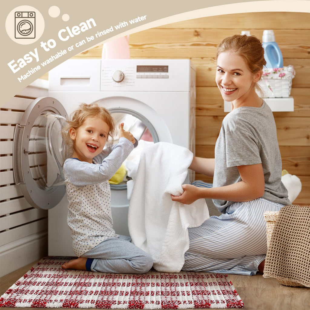 Waffle Bath Mat Non Slip Washable Quick Dry Cute Bath Mat