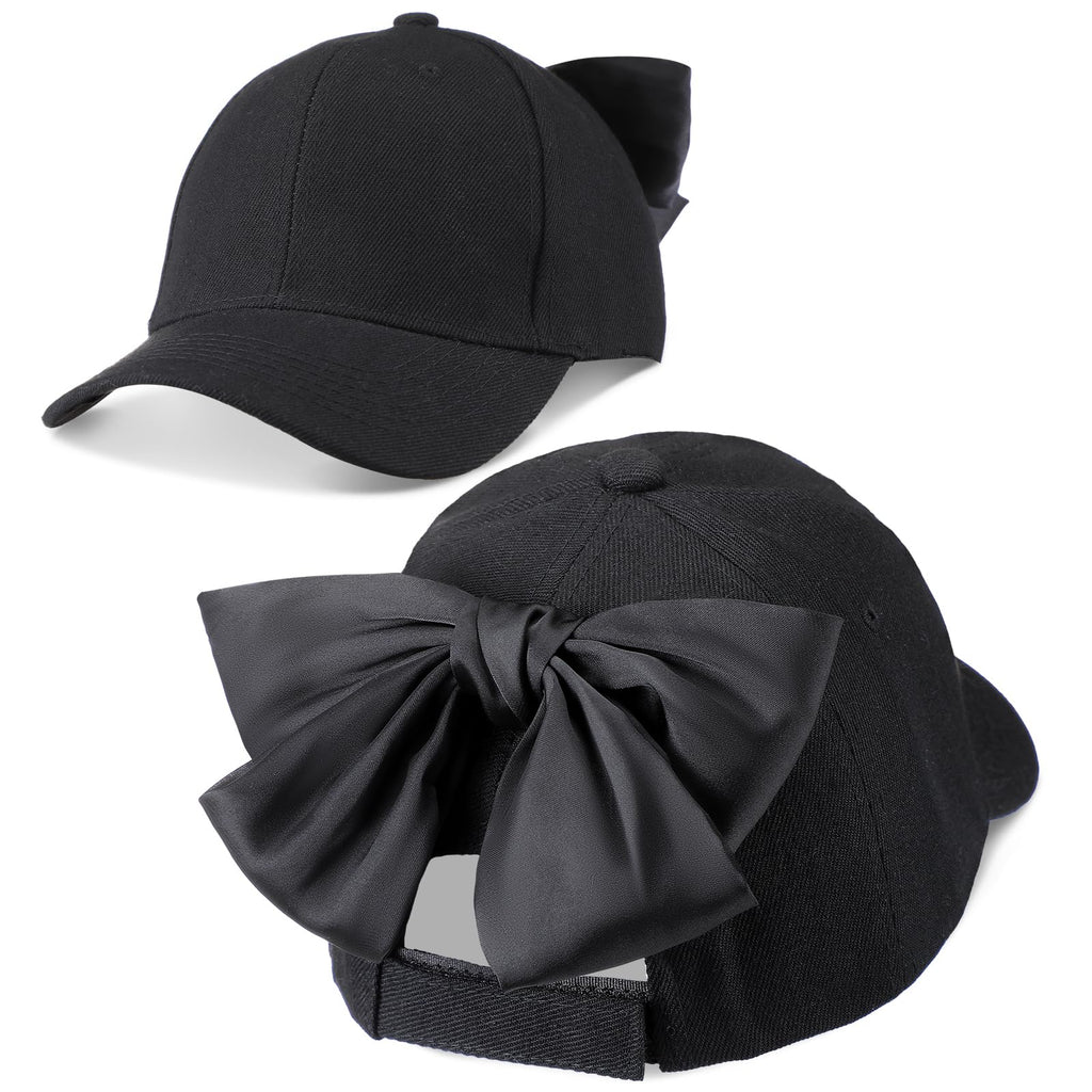 Coquette Bow-tie Summer Hat Ponytail Sun Hat Trucker Caps for Outdoor Sports Travel