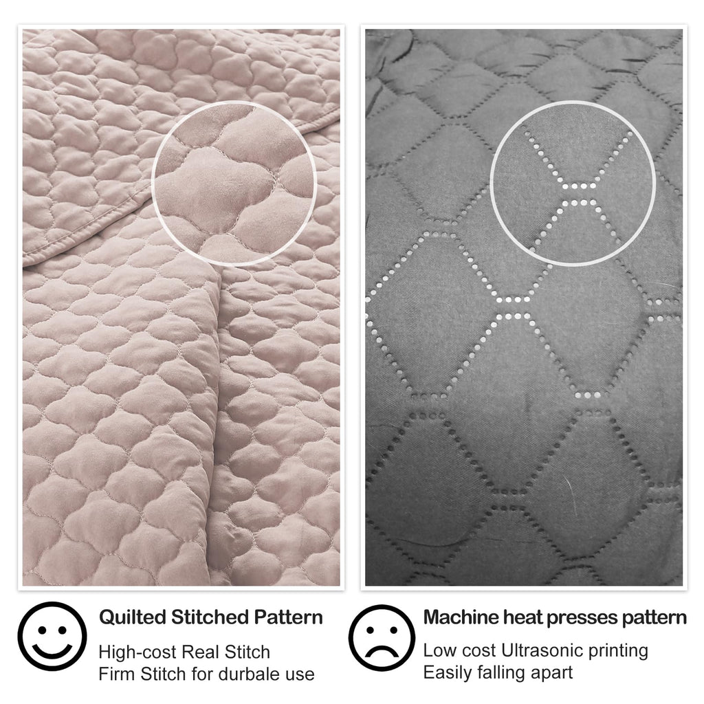 Quilt Size Lightweight Quilt for Summer Ultra-Soft Microfiber Modern Style Quilted Clouds Pattern Bedspread Quit Set 3 Pieces(1 Quilt and 2 Pillow Shams)