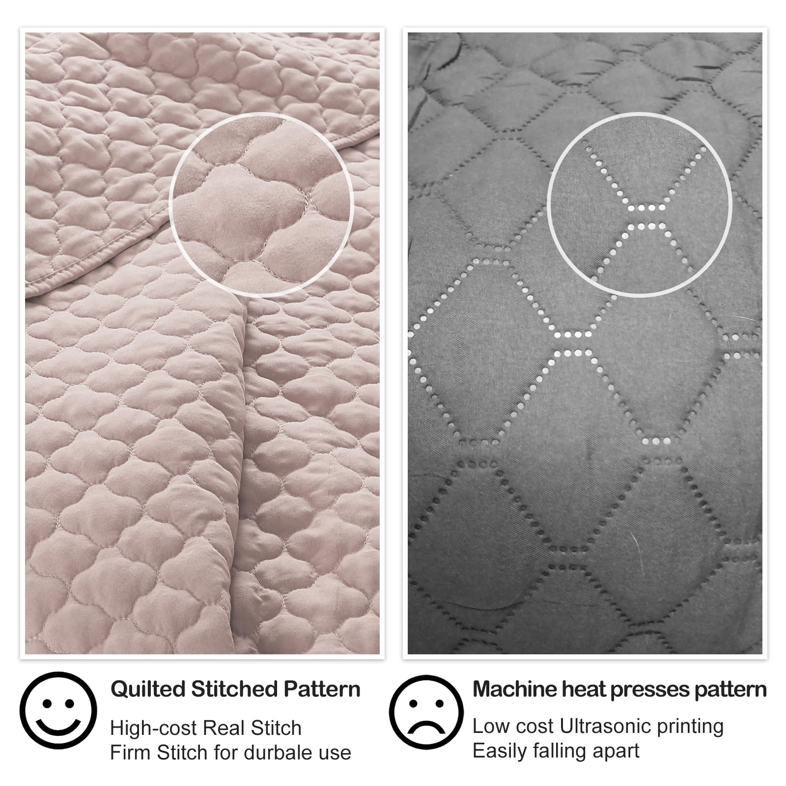 Quilt Size Lightweight Quilt for Summer Ultra-Soft Microfiber Modern Style Quilted Clouds Pattern Bedspread Quit Set 3 Pieces(1 Quilt and 2 Pillow Shams)
