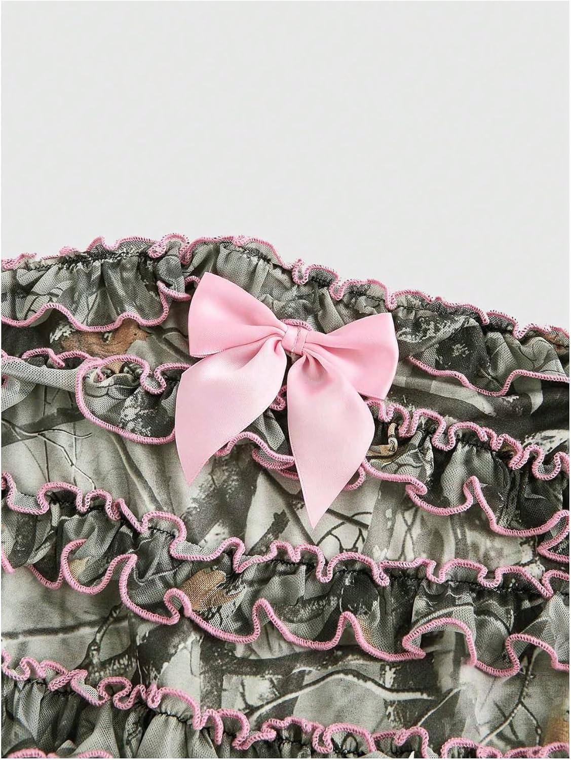 Women's Strapless Tube Jumpsuit with Ruffles, Punk, Gothic Style