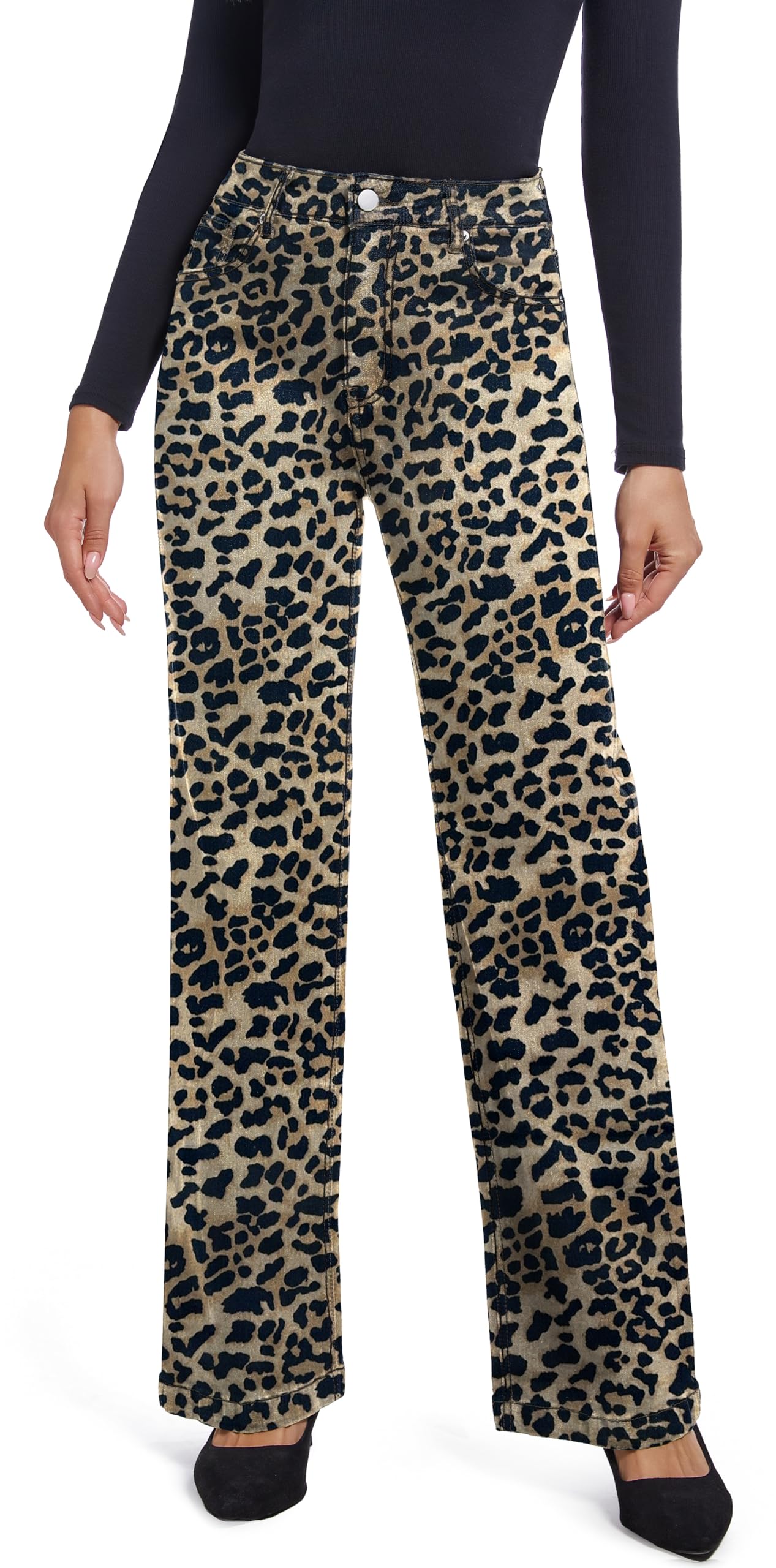 Women's Jeans Straight Leg Casual High Waisted Stretch