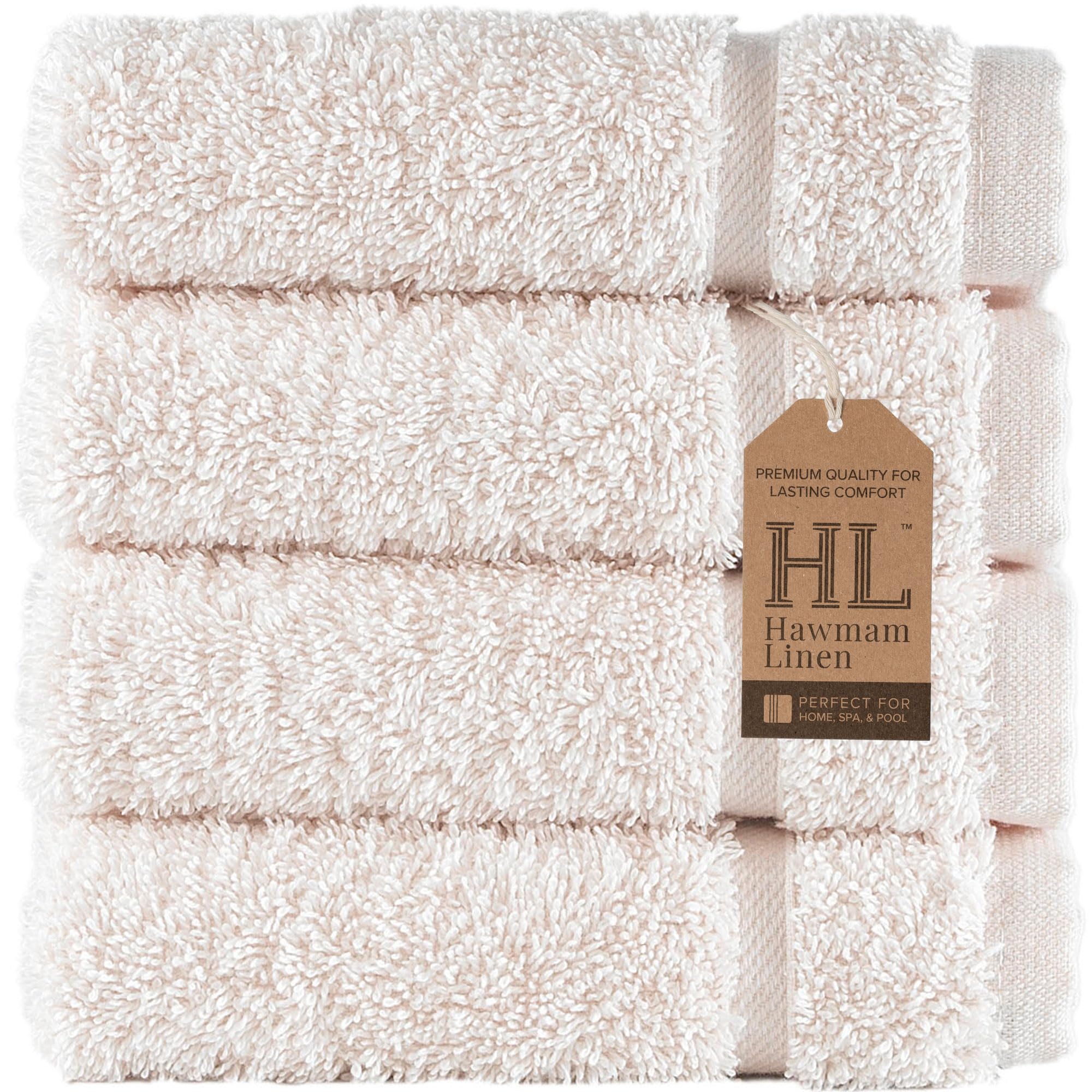 Linen Bath Towels Set for Bathroom Original Turkish Cotton Soft, Absorbent and Premium 2 Bath Towels, 2 Hand Towels, 2 Washcloths