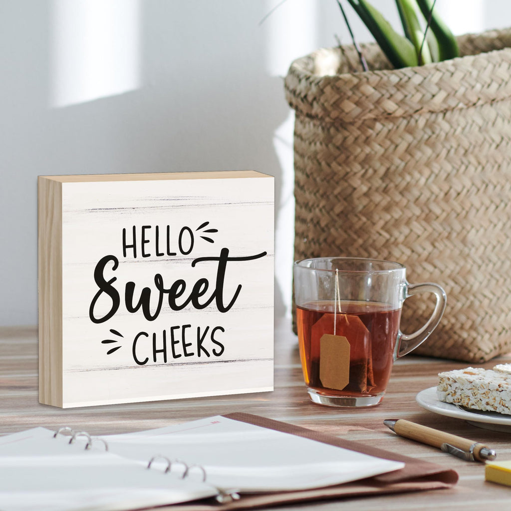 Hello Sweet Cheeks Bathroom Wood Block Signs