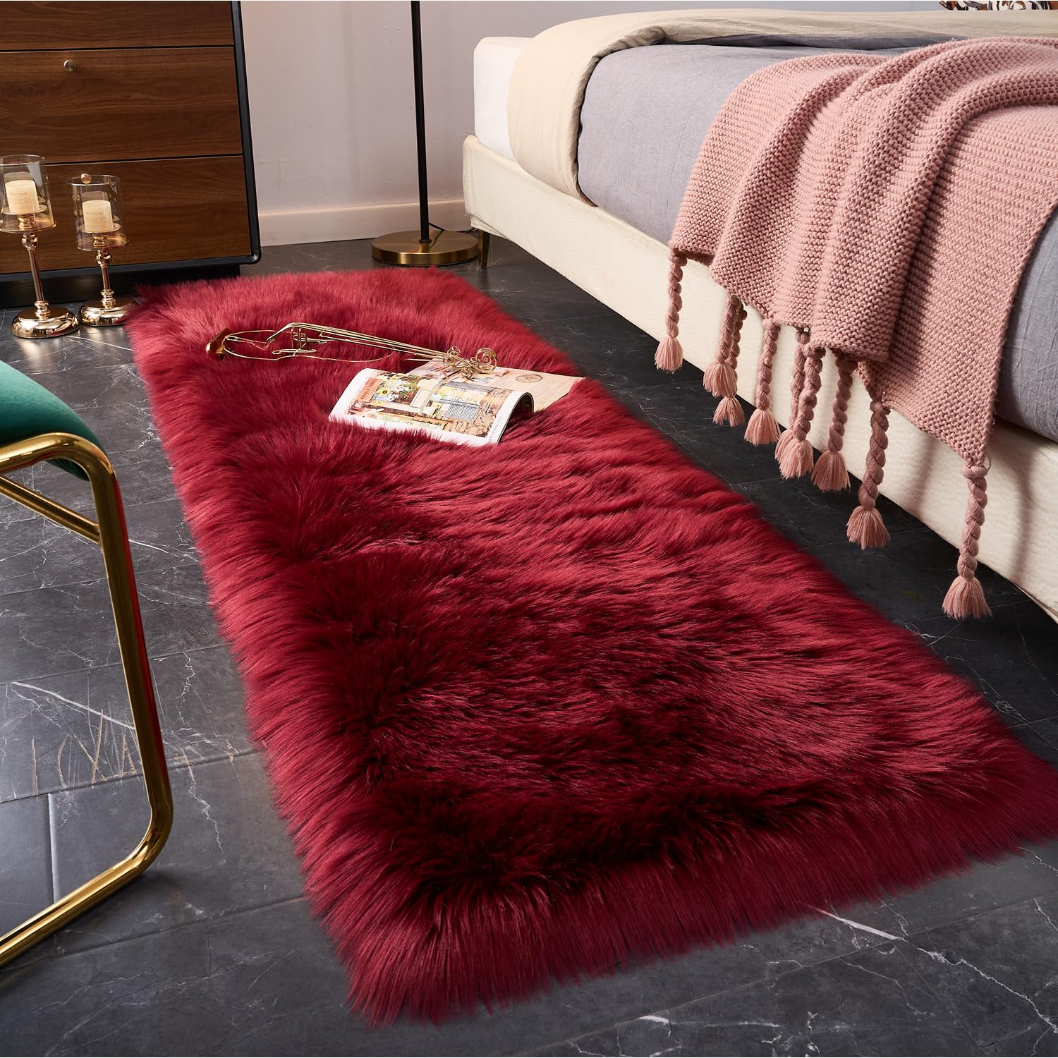 Ultra Soft Faux Fluffy/Fuzzy Shaggy Area Rug - Fur Chair Cover Seat Pad