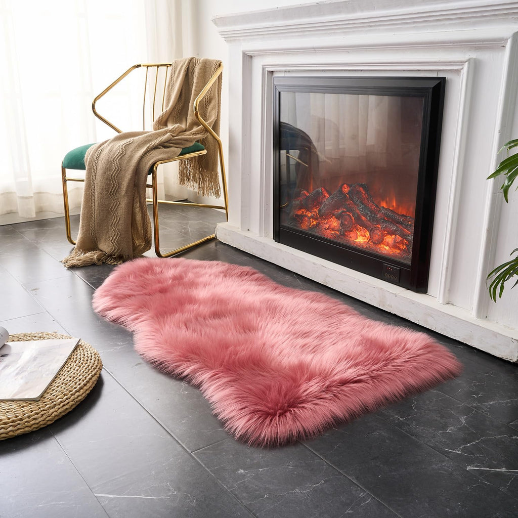 Ultra Soft Faux Fluffy/Fuzzy Shaggy Area Rug - Fur Chair Cover Seat Pad