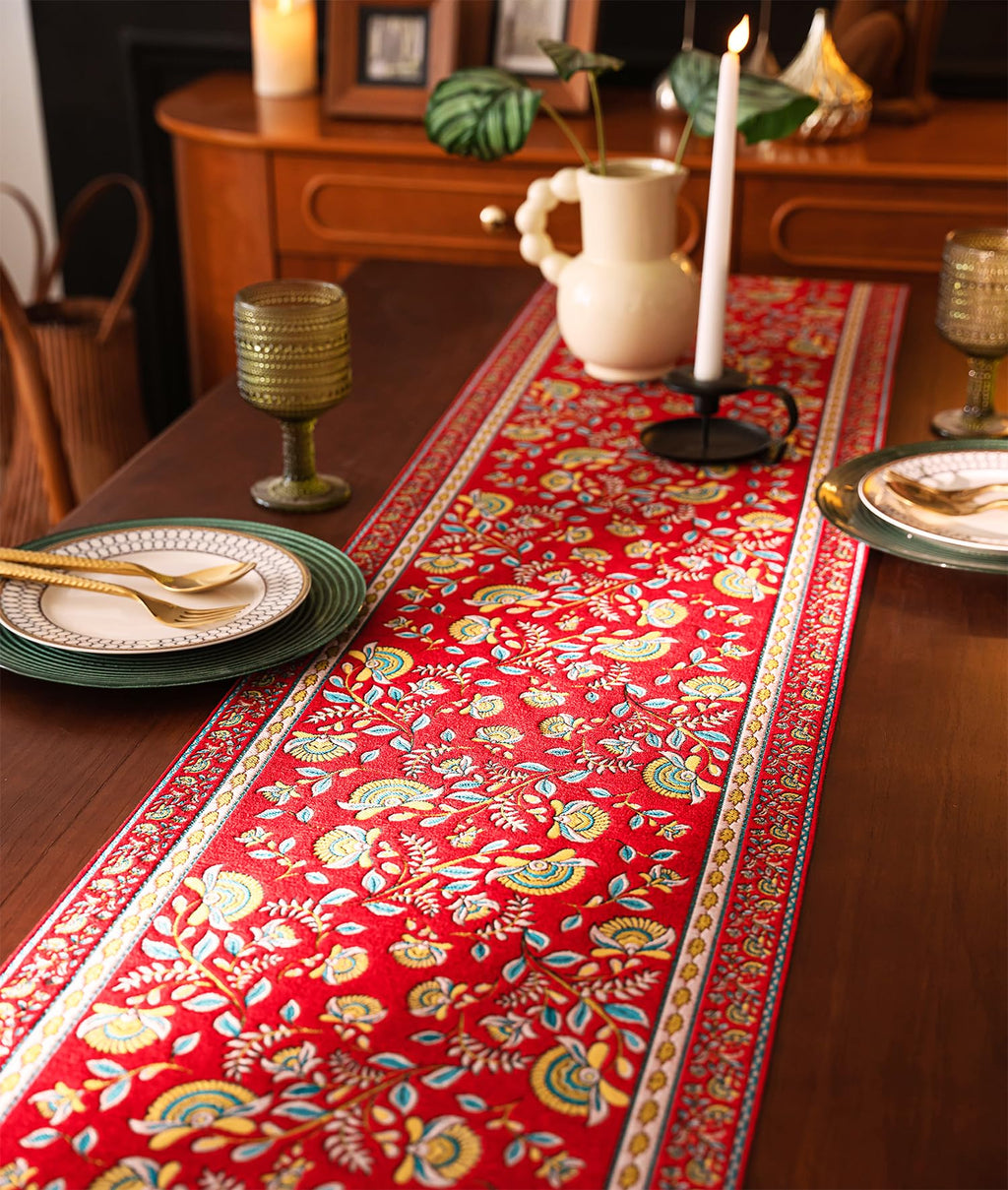 Retro-Luxury Tassels Table Runner Series for Kitchen Dining Table