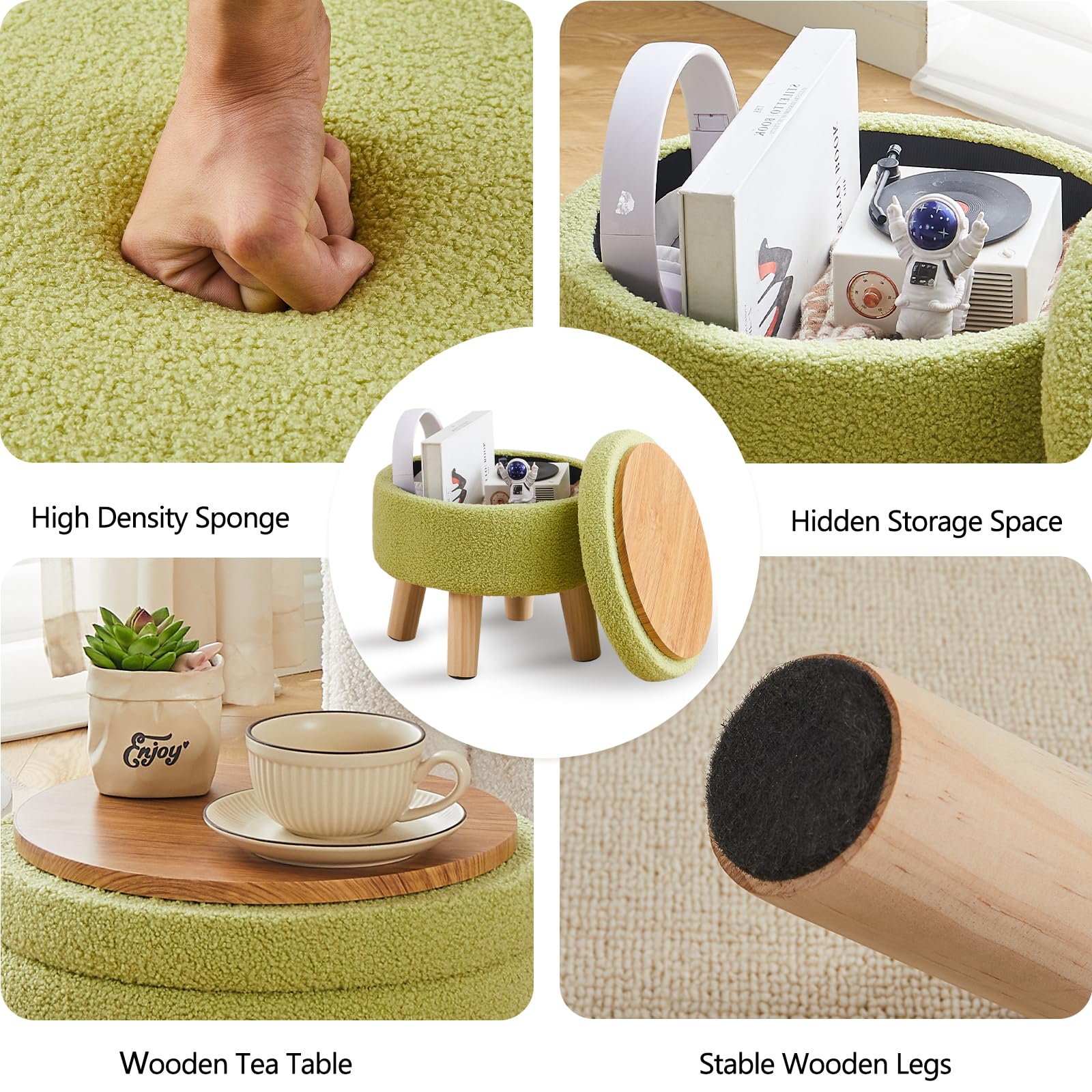 Round Footrest with Soft Padded Seat,