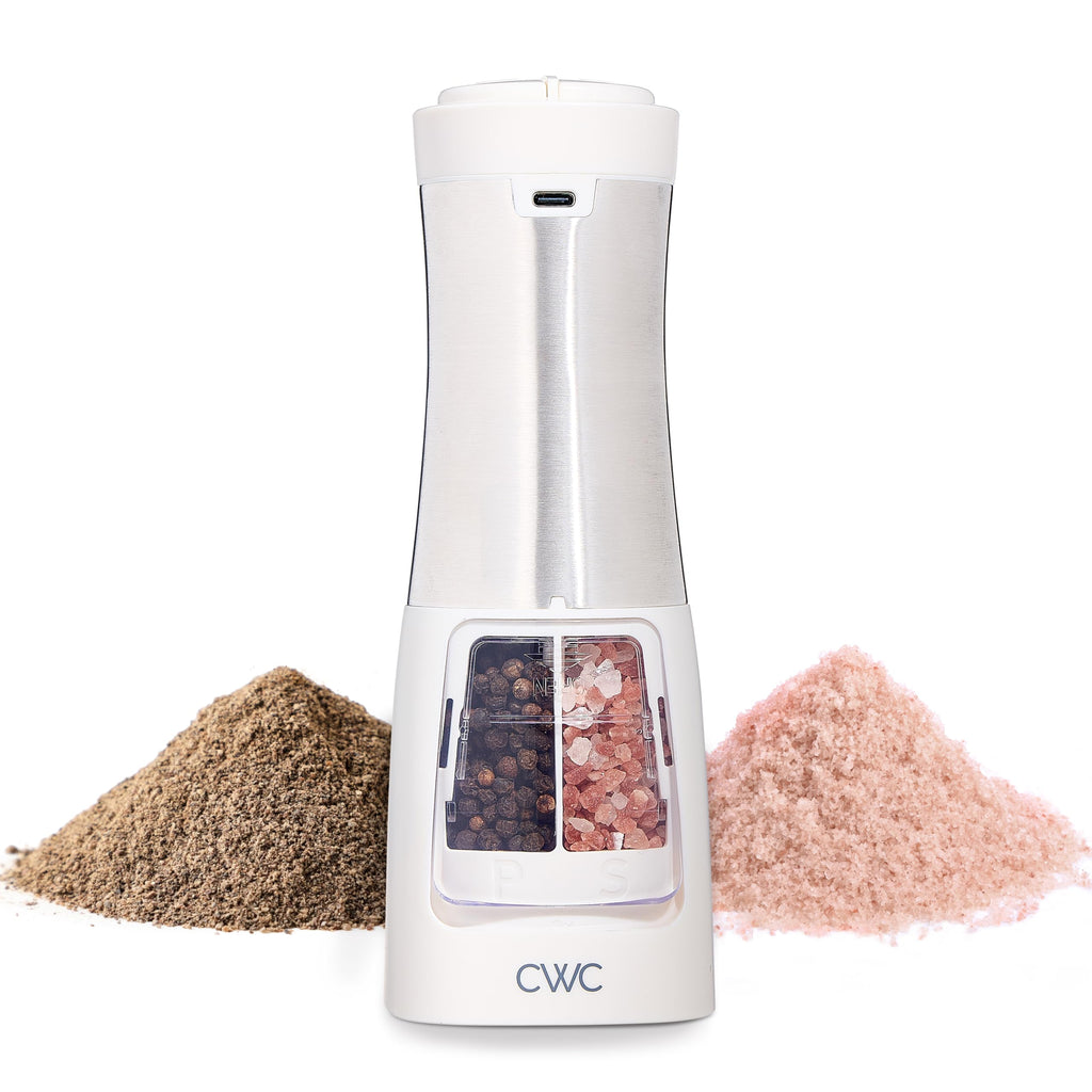 Rechargeable Salt & Pepper Shaker - 2-in-1 Grinders for Salt and Pepper