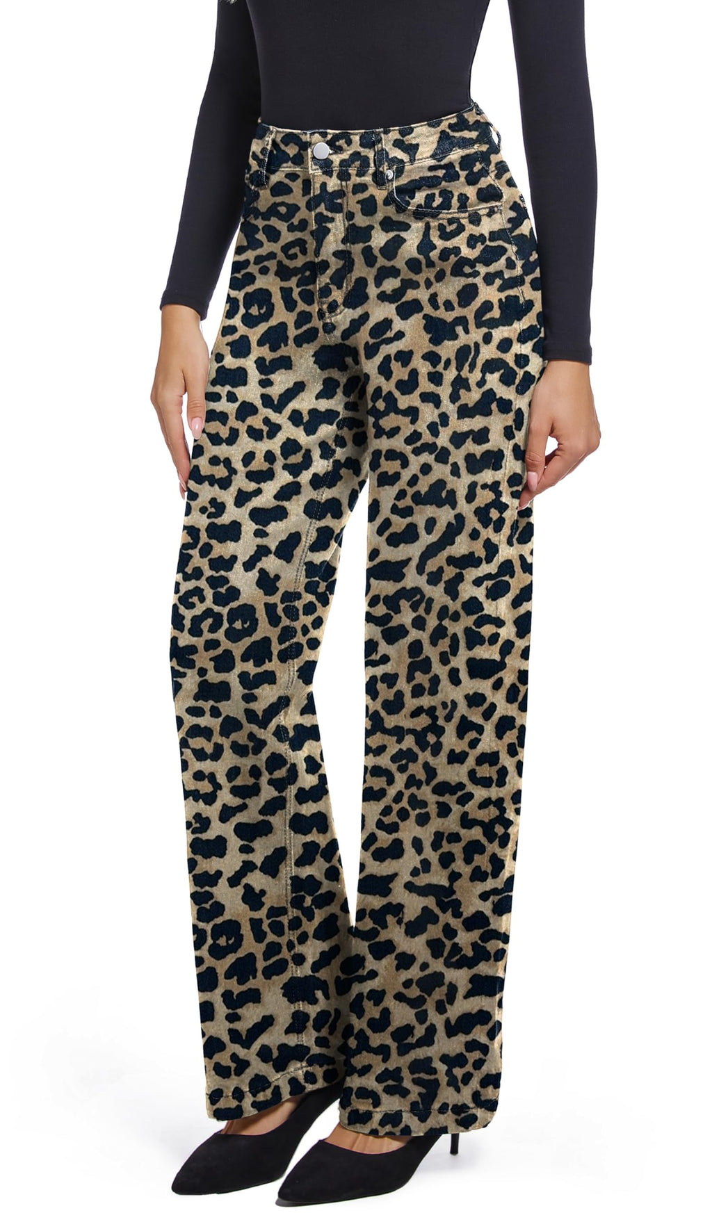 Women's Jeans Straight Leg Casual High Waisted Stretch