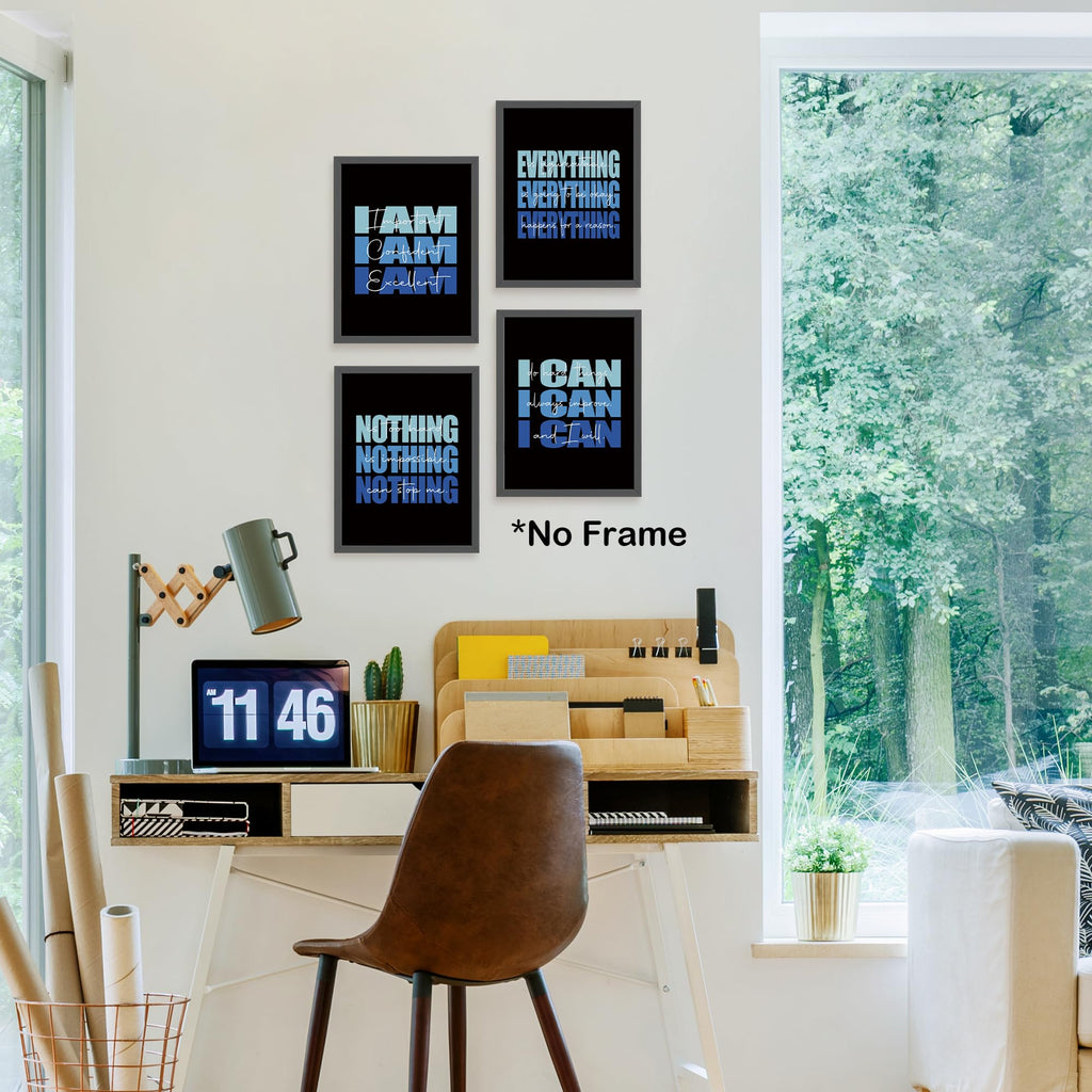 Set of 4 Inspirational Posters â€?Motivational Wall Art for Teen Girls & Women (8x10)