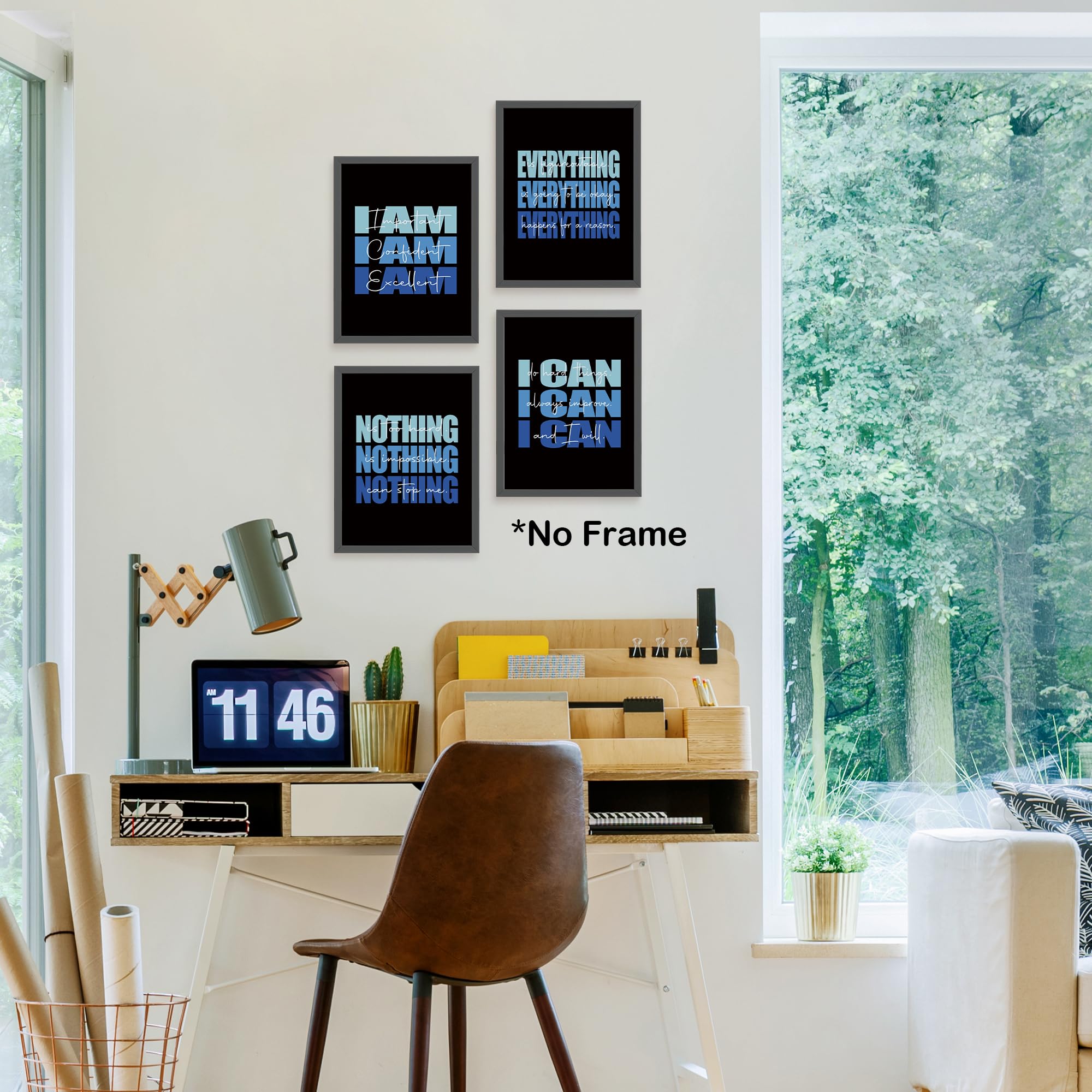 Set of 4 Inspirational Posters â€?Motivational Wall Art for Teen Girls & Women (8x10)