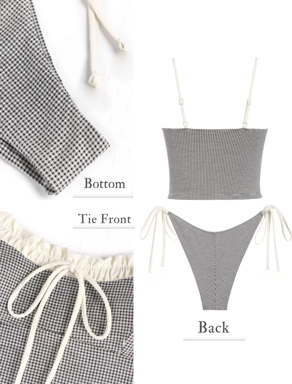 Tankini Swimsuits for Women Tie Front Tummy Control Spliced Ruffles Bikini Sets Two Piece Bathing Suits