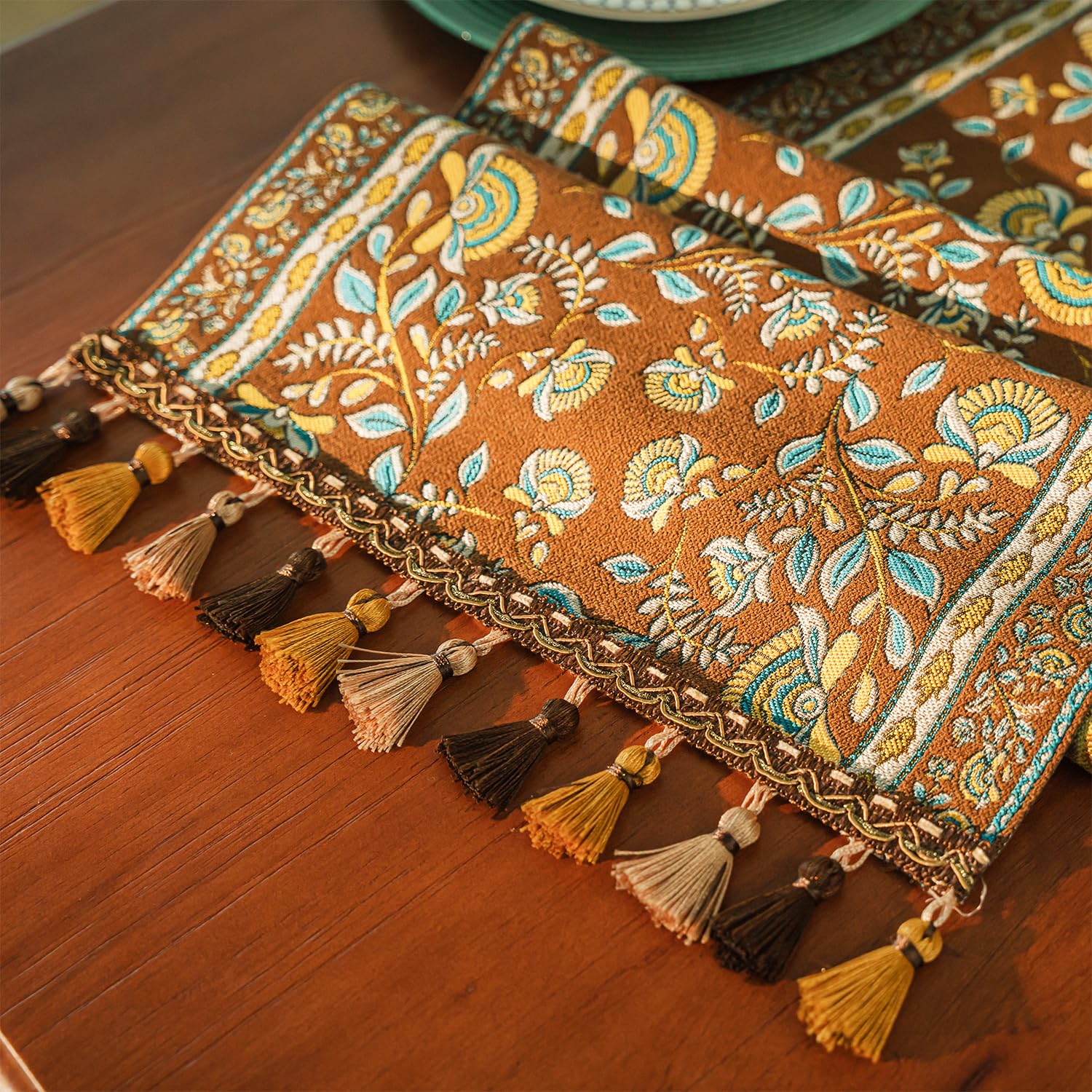 Retro-Luxury Tassels Table Runner Series for Kitchen Dining Table