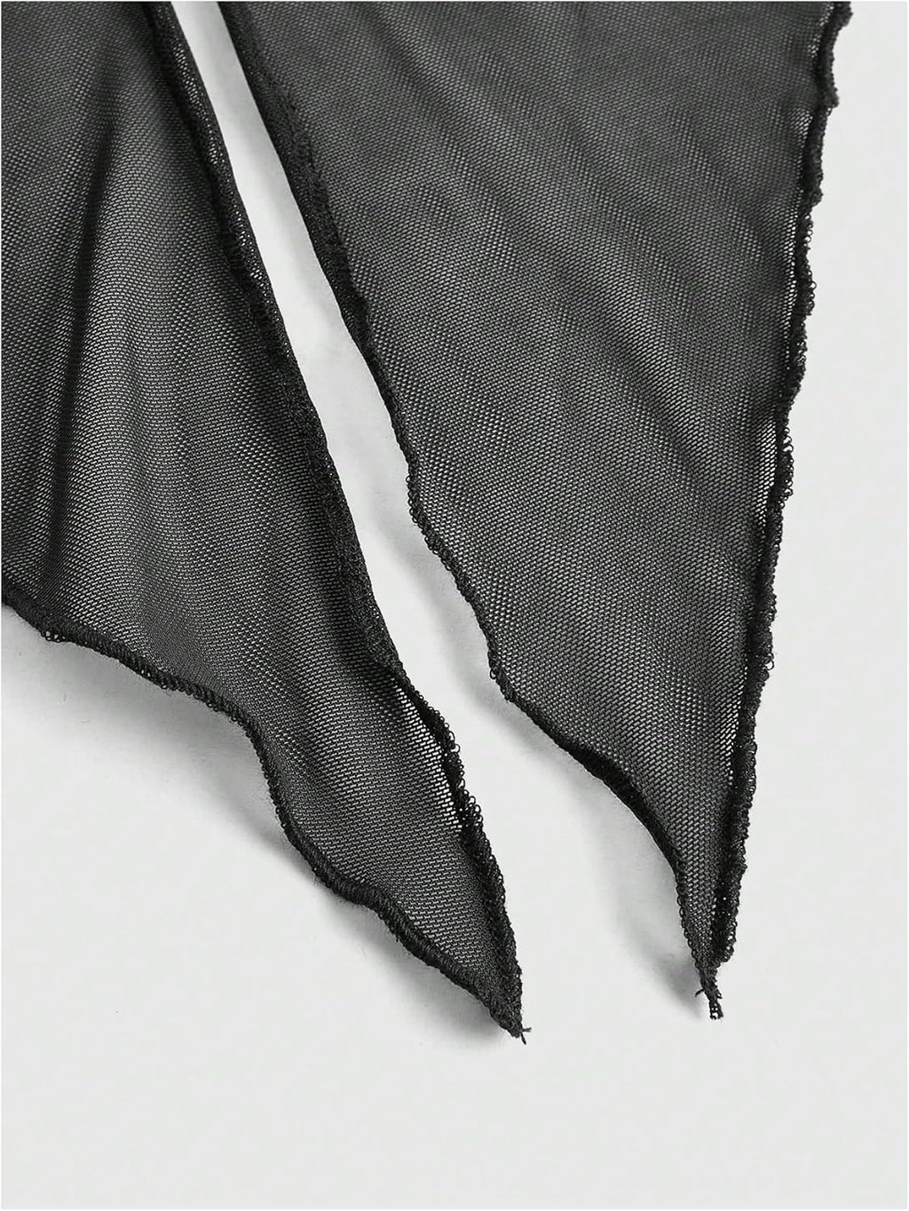 Women's Sheer Ruffle Trim Halter Tops Asymmetrical Hem Ruched Sleeveless Fitted Crop Tops Y2K Party Top