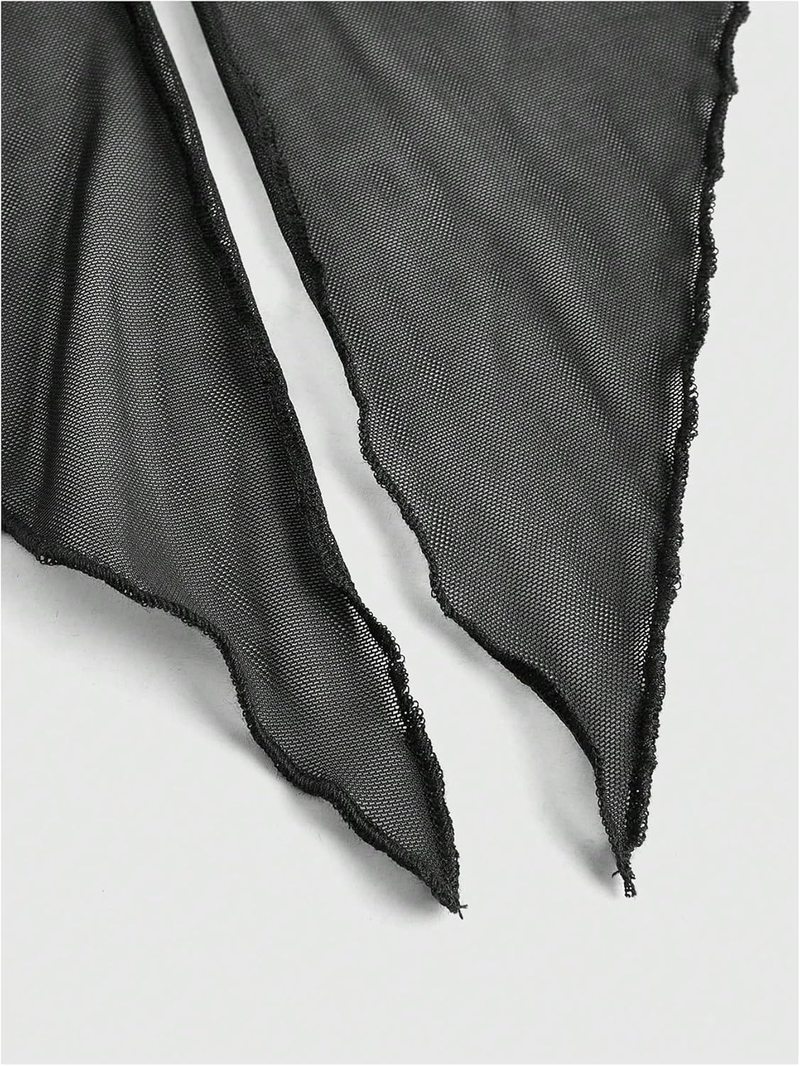 Women's Sheer Ruffle Trim Halter Tops Asymmetrical Hem Ruched Sleeveless Fitted Crop Tops Y2K Party Top