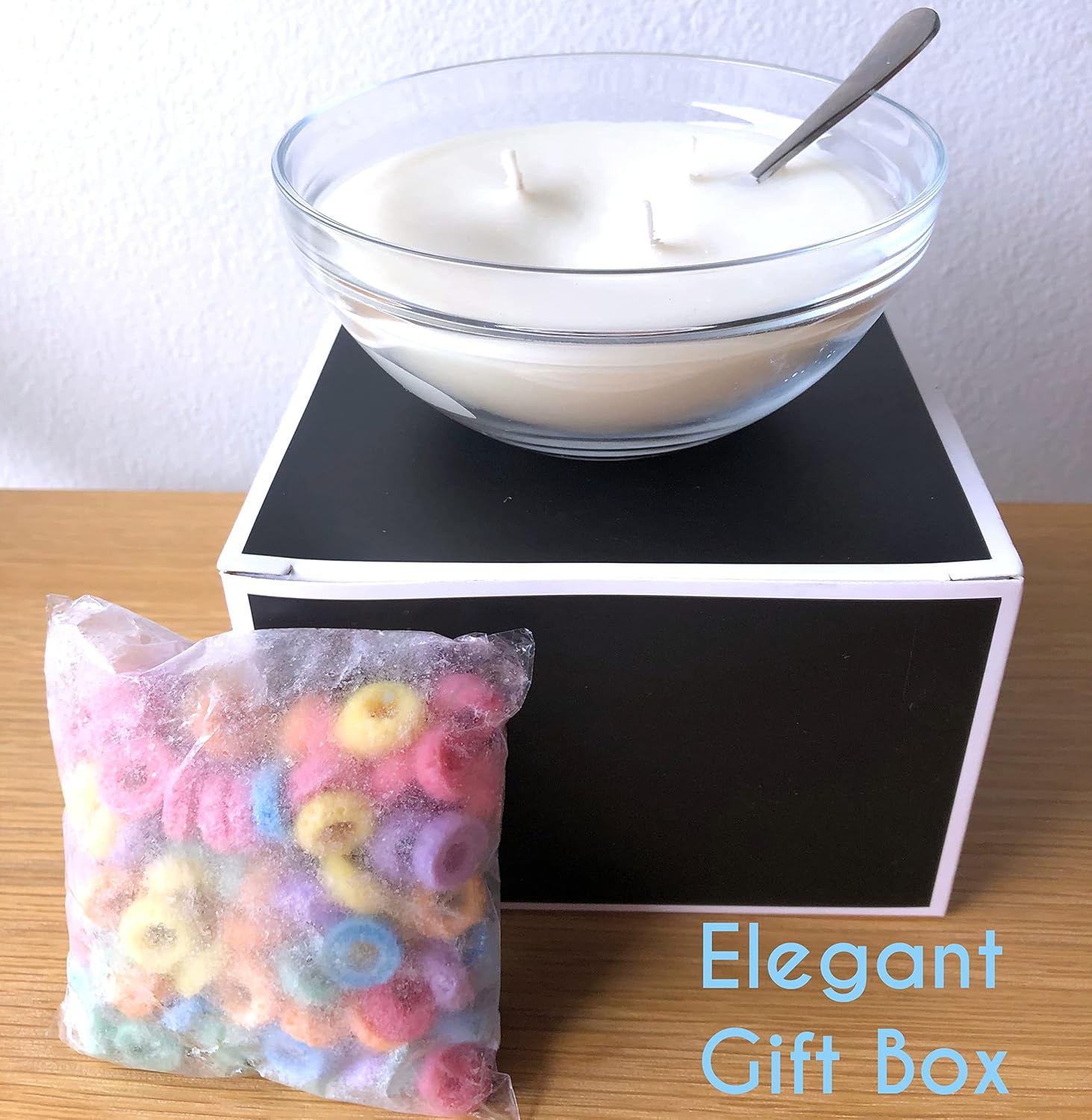 Fruit Loop Cereal Candle Bowl Gifts - Funny Novelty Food Scented Cute Candle