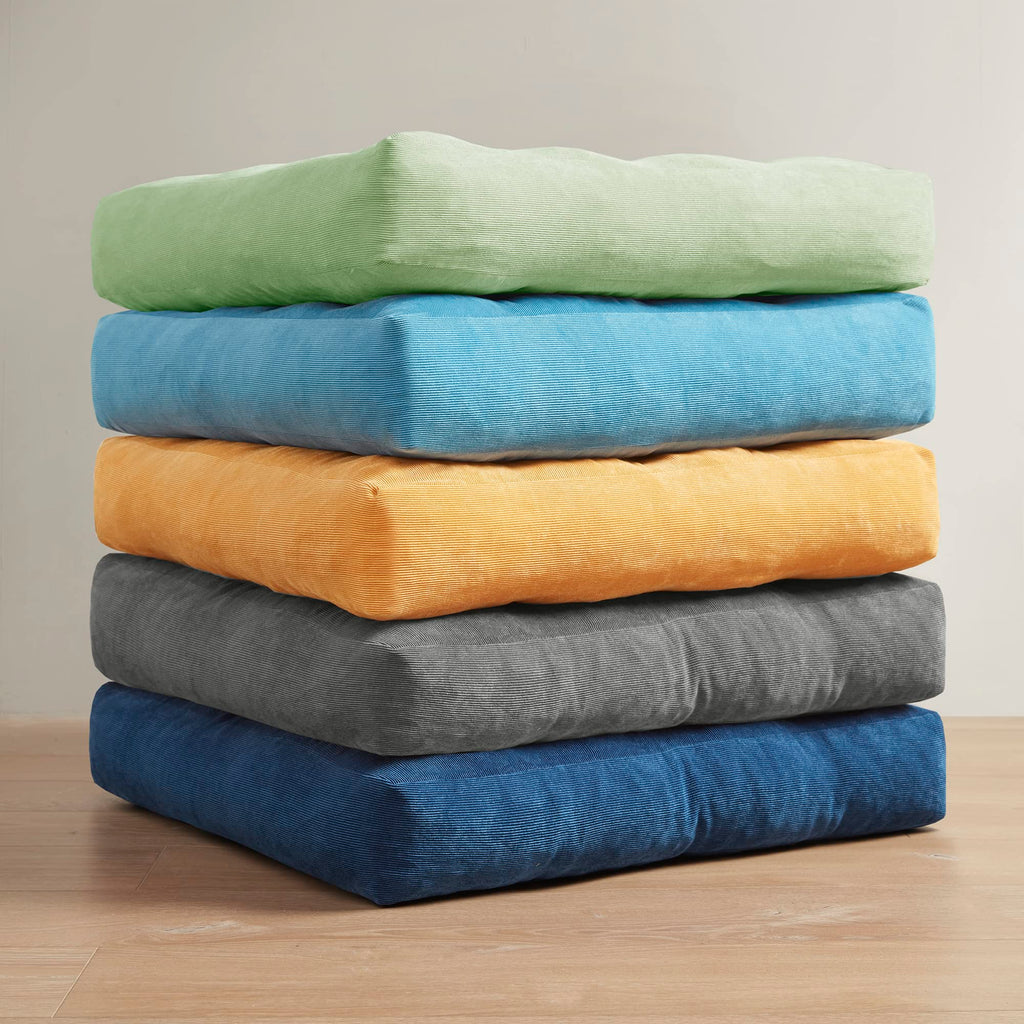 Square Large Pillows Seating Meditation Floor Pillow, Tufted Corduroy Cushion for Living Room