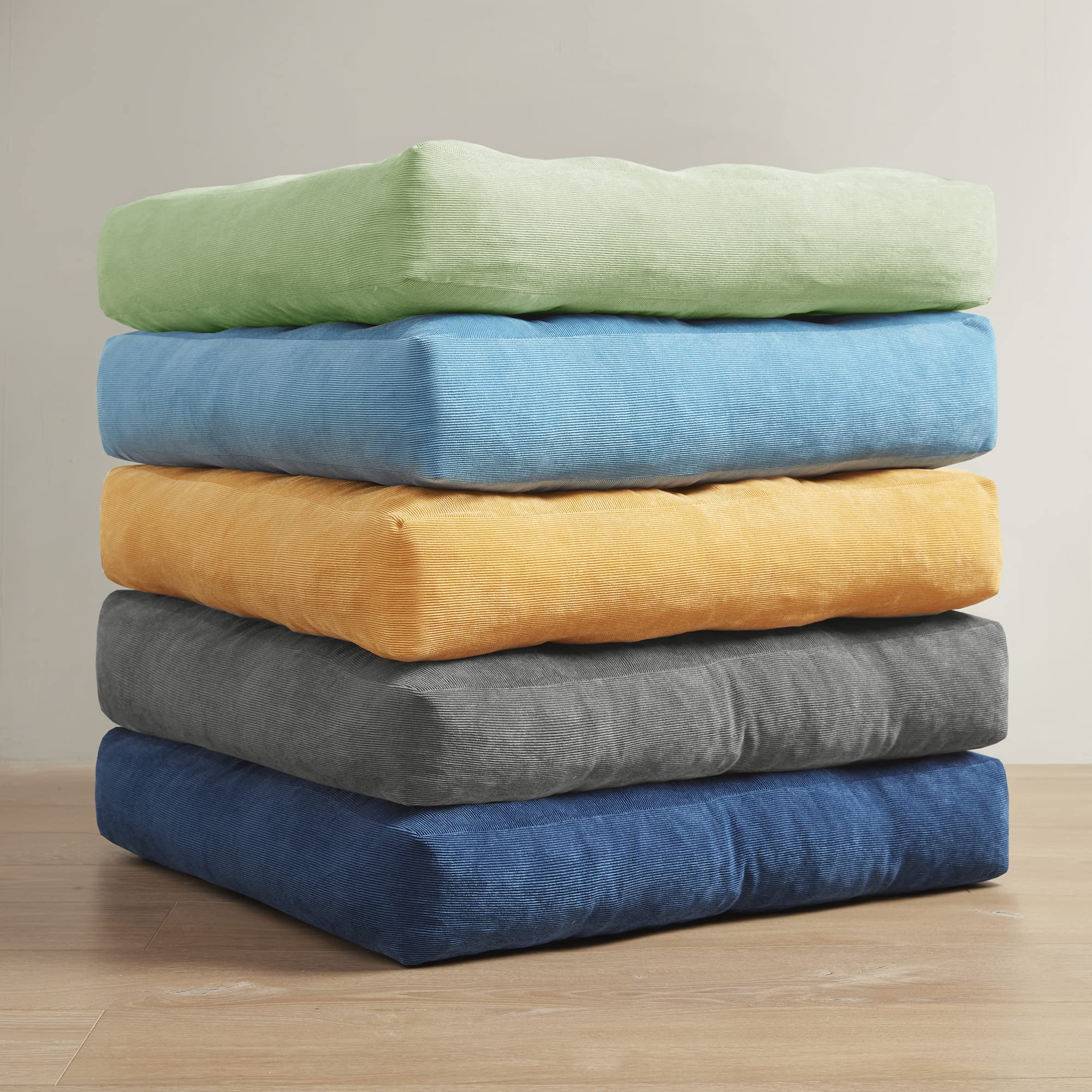 Square Large Pillows Seating Meditation Floor Pillow, Tufted Corduroy Cushion for Living Room