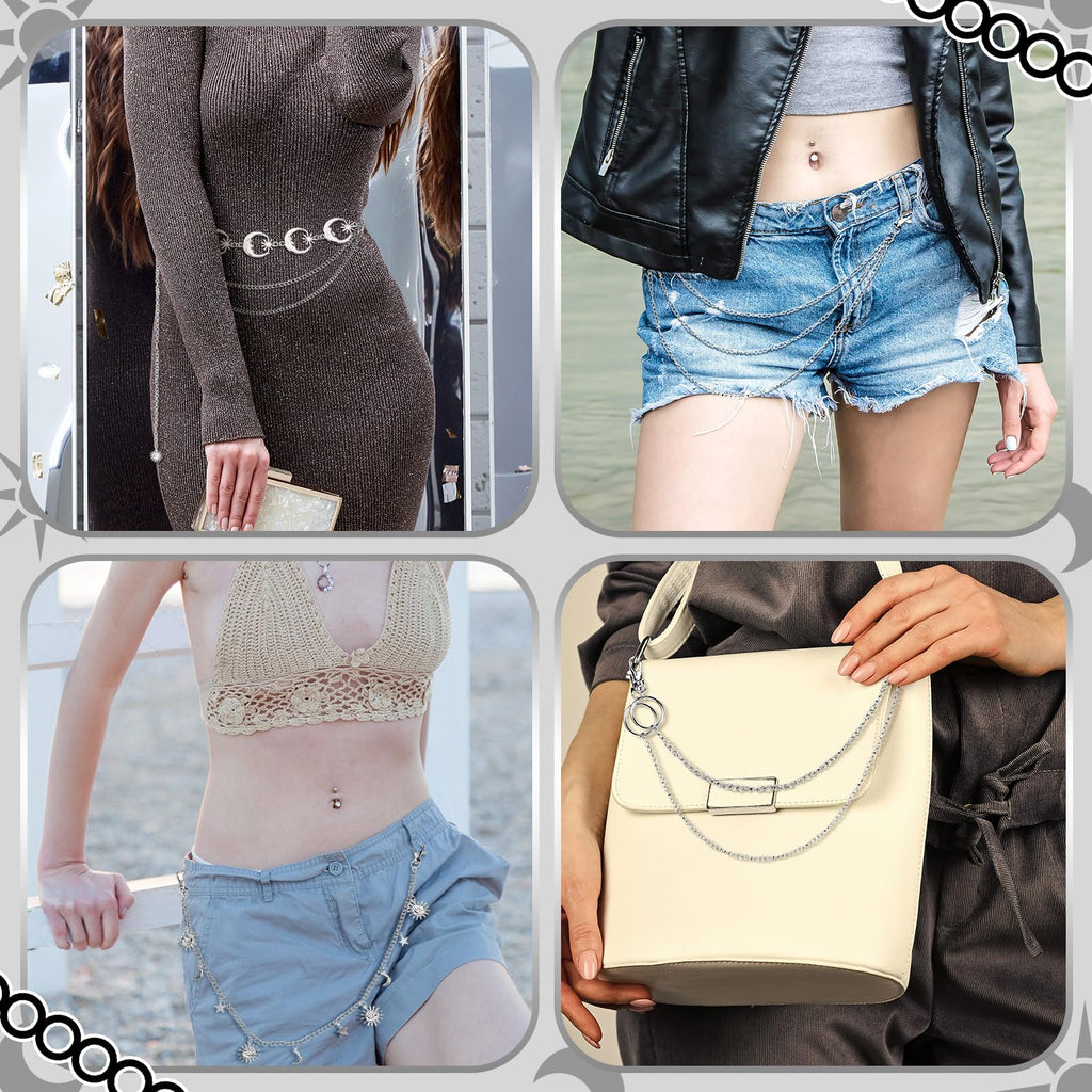 Multi-Layer Chain Belt â€?5-Piece Hip Hop Metal Wallet Chains for Jeans & Pants