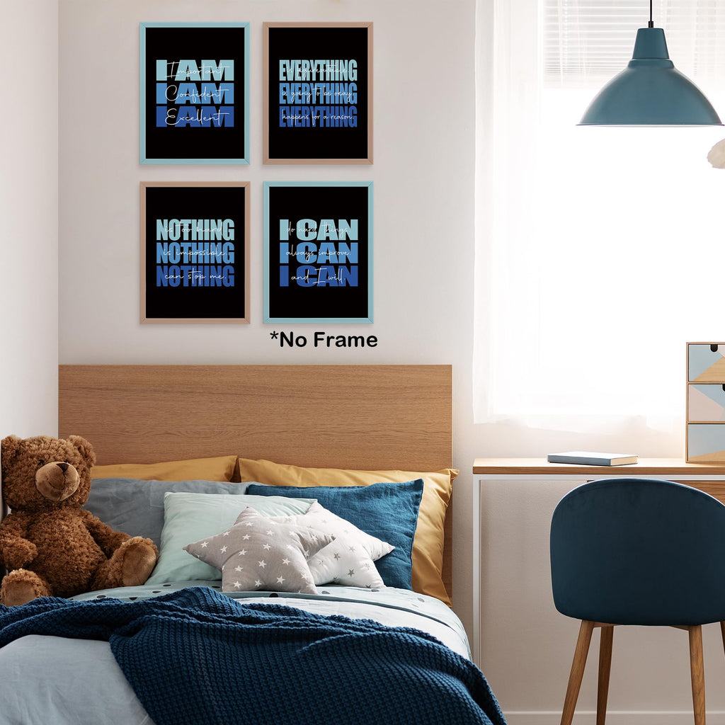 Set of 4 Inspirational Posters â€?Motivational Wall Art for Teen Girls & Women (8x10)