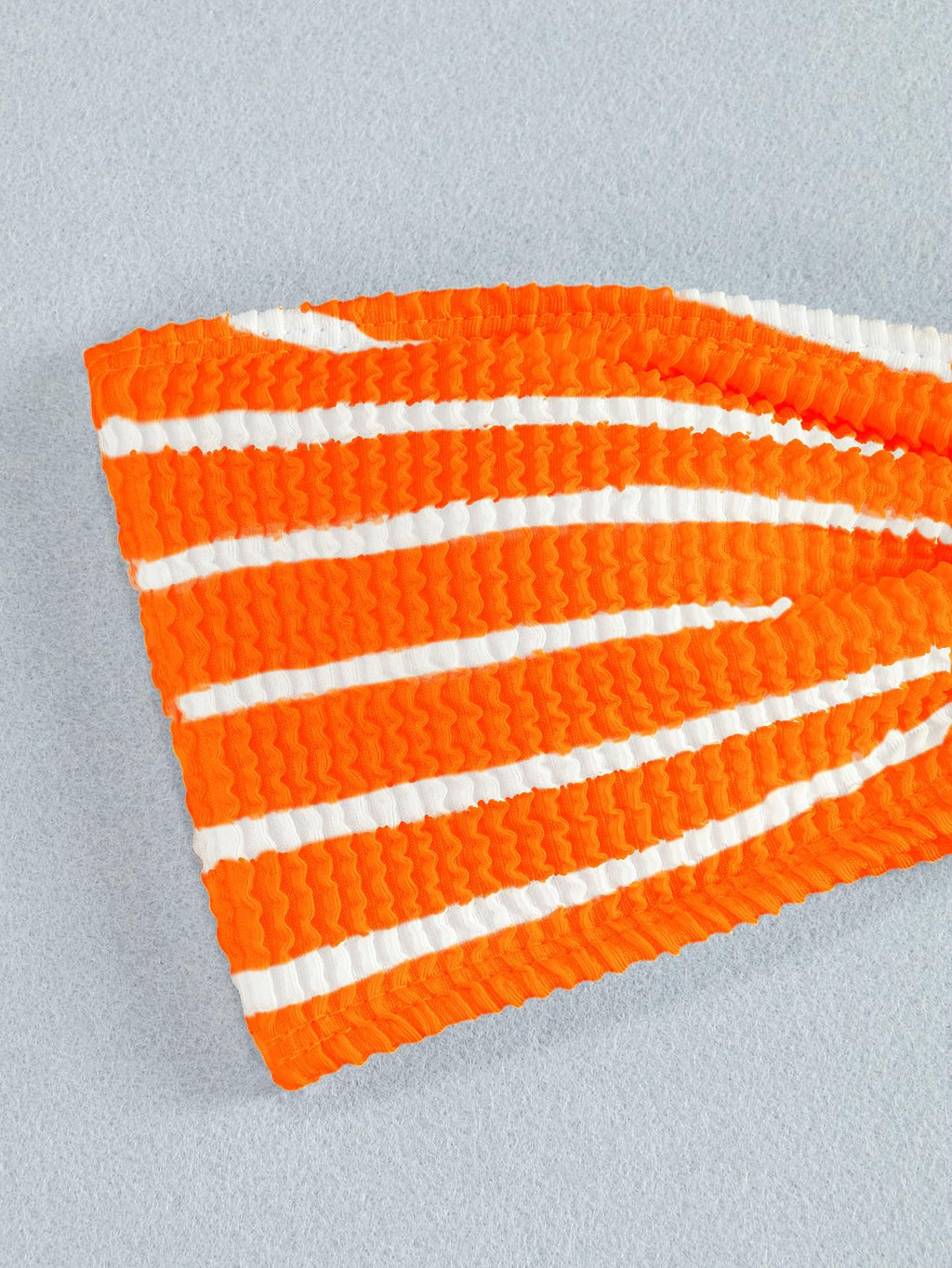 Women's 2 Piece Strapless Swimsuit Striped Bandeau High Waisted Thong Bikini Set Bathing Suit