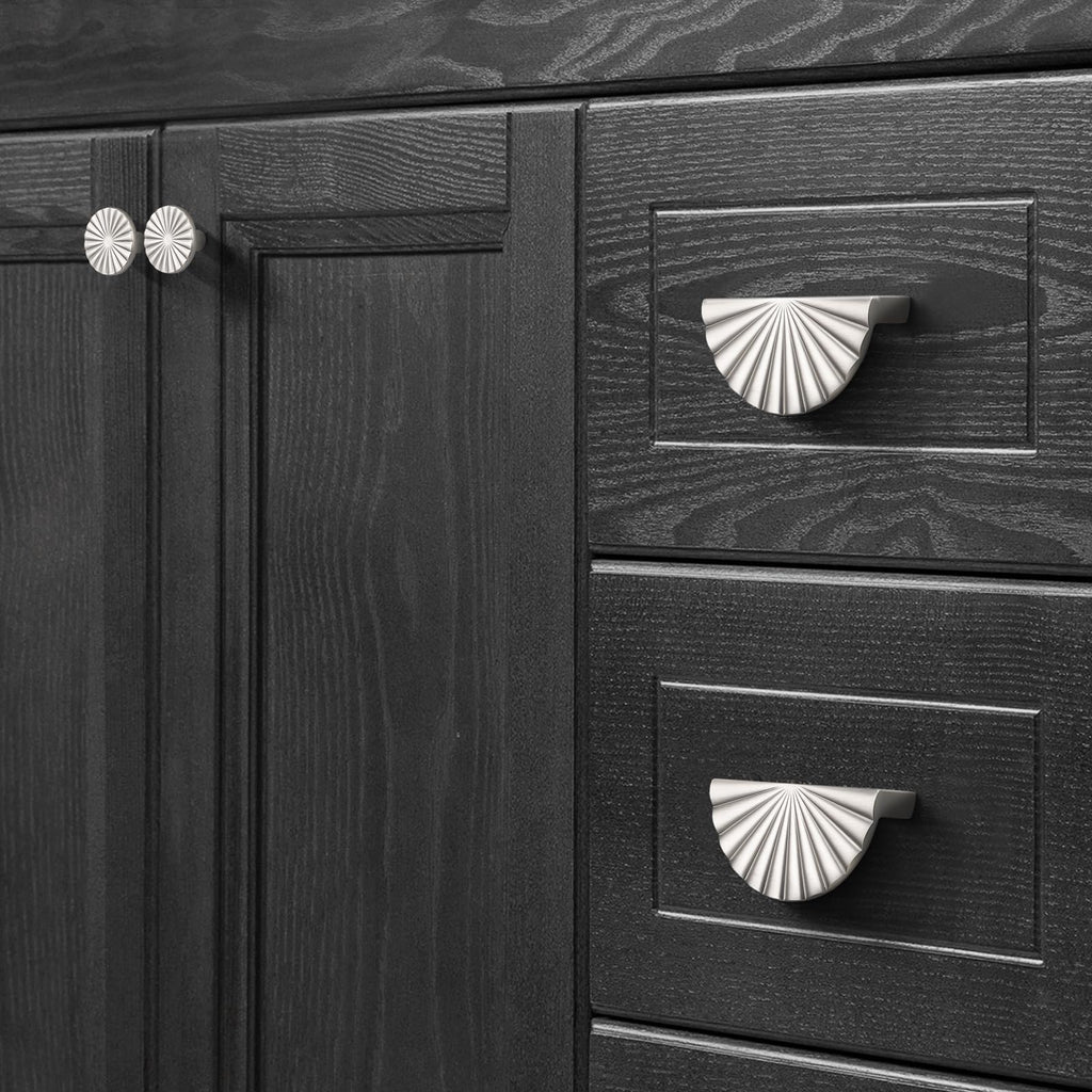 Gold Cabinet Pulls Cup Flat Drawer Handles Sunflower Handle Unique Hardware for Furniture Door Wardrobe Hardware