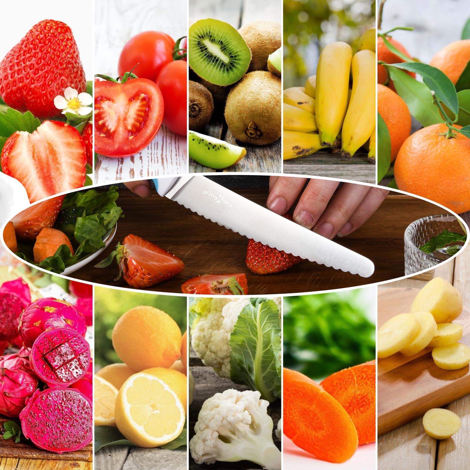 New 5" Serrated Bread Knife - Stainless Steel Tomato & Lettuce Knife